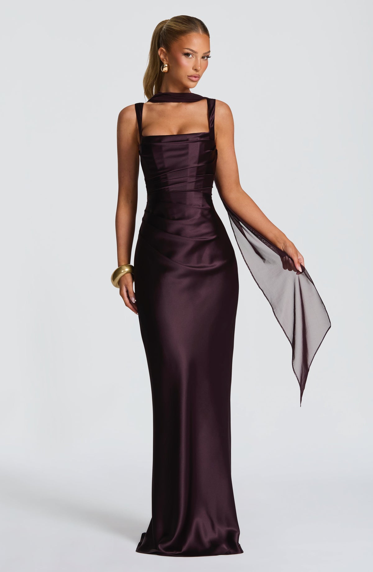 Calandra Maxi Dress in Plum