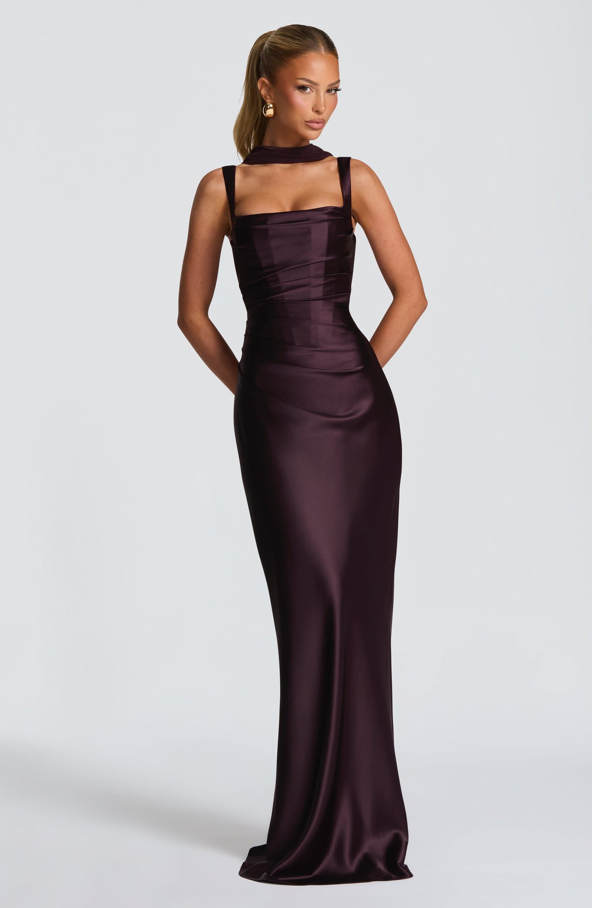 Calandra Maxi Dress in Plum
