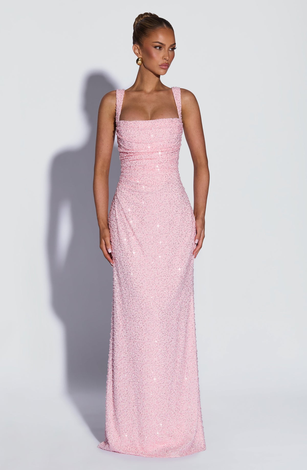 Calandra Maxi Dress in Blush Sparkle