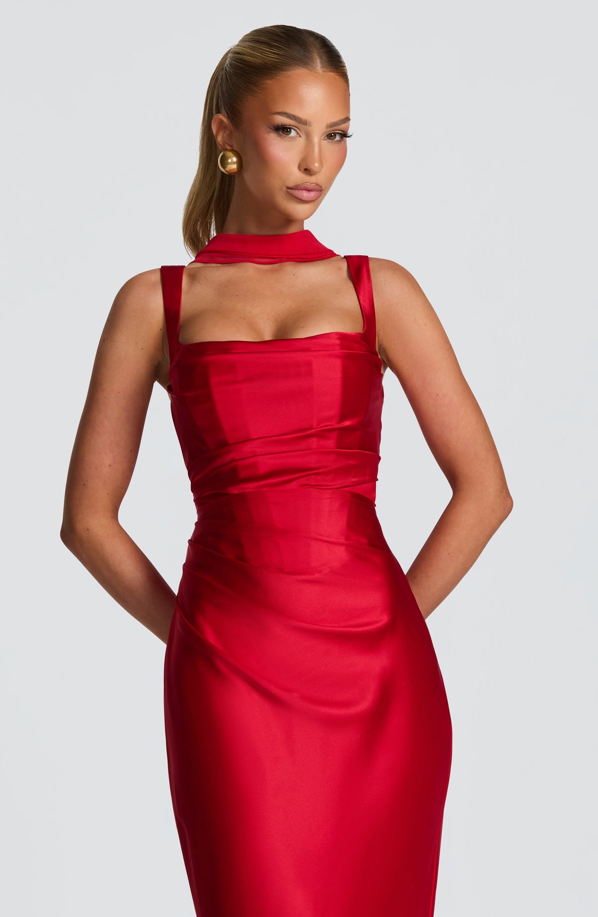 Calandra Maxi Dress in Red