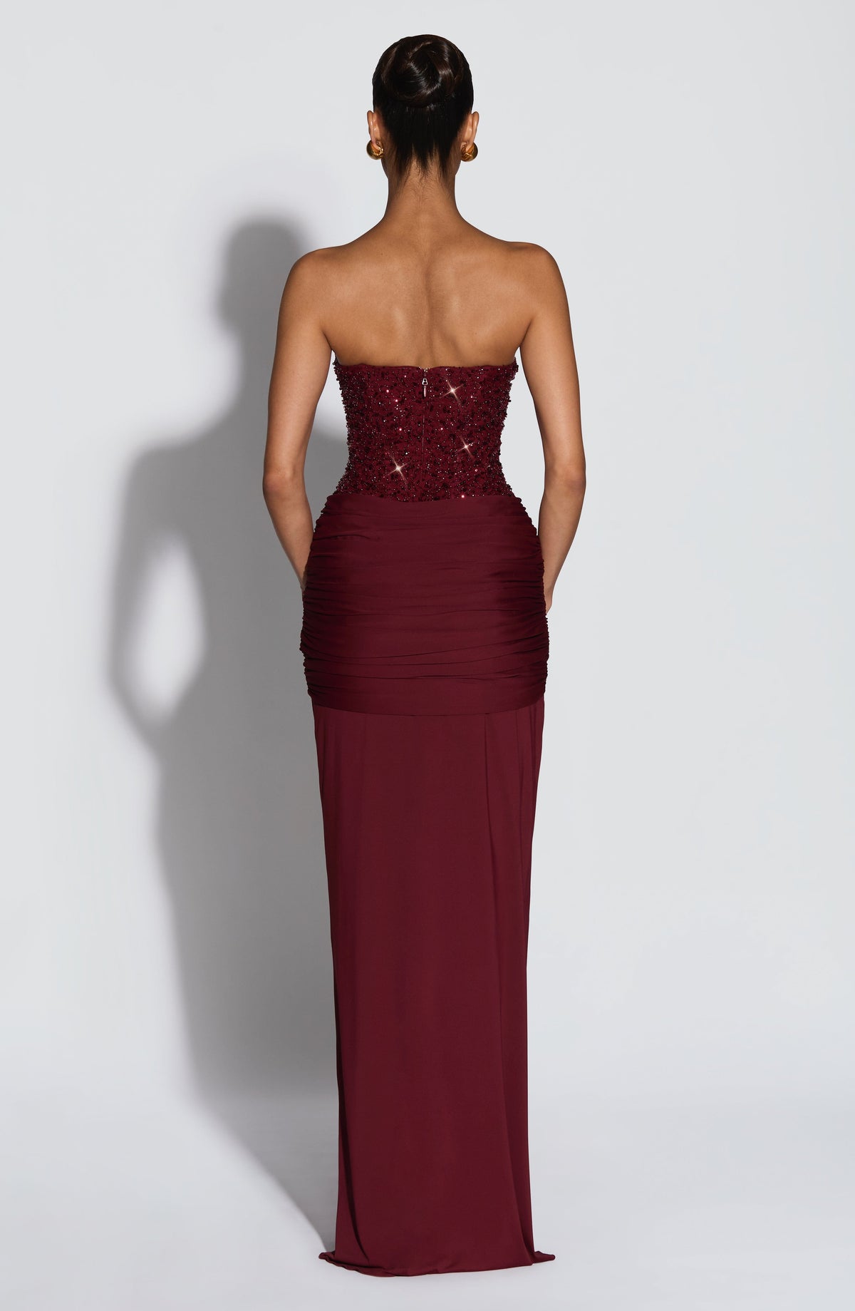 Carina Maxi Dress in Burgundy