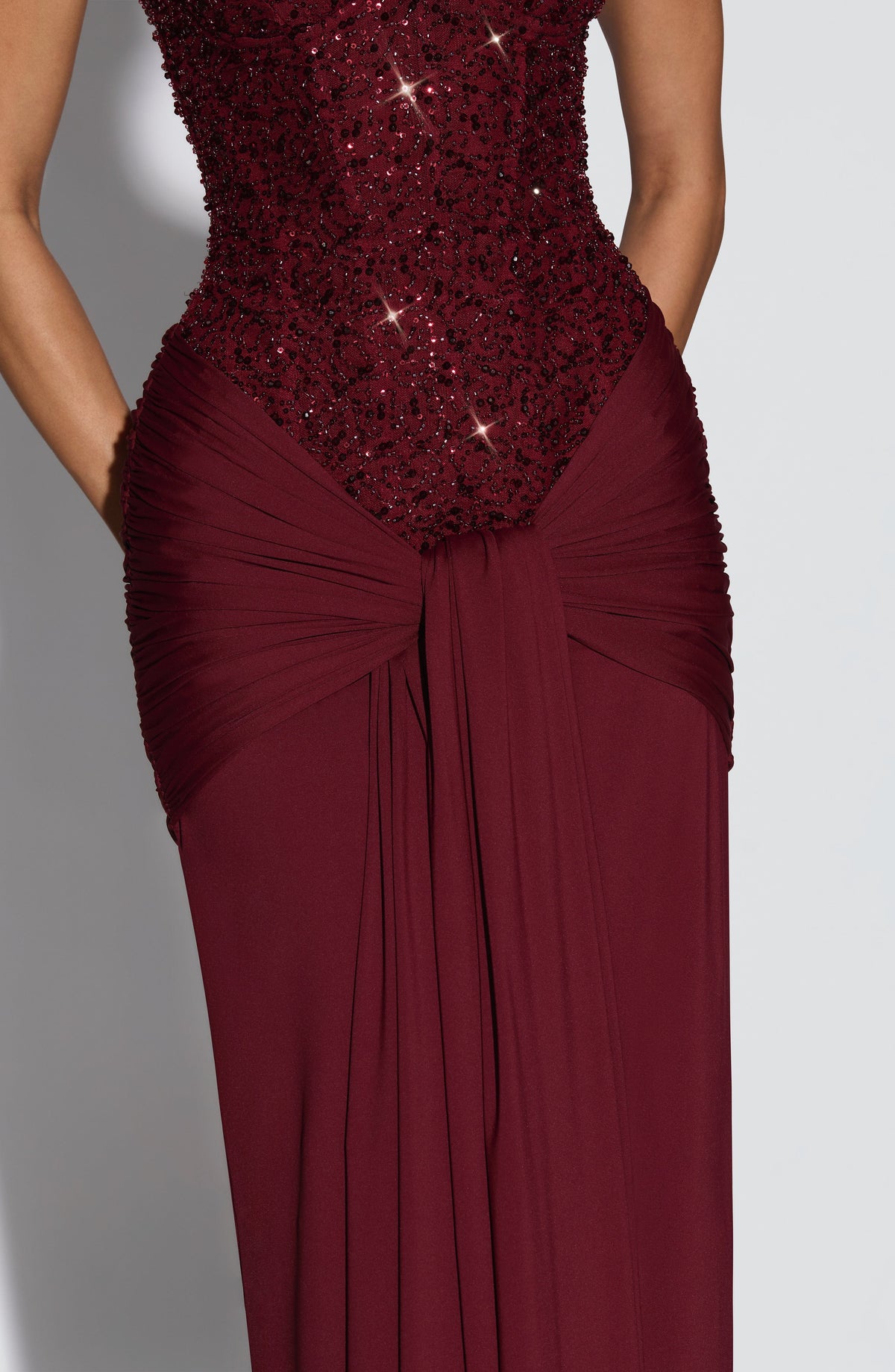 Carina Maxi Dress in Burgundy