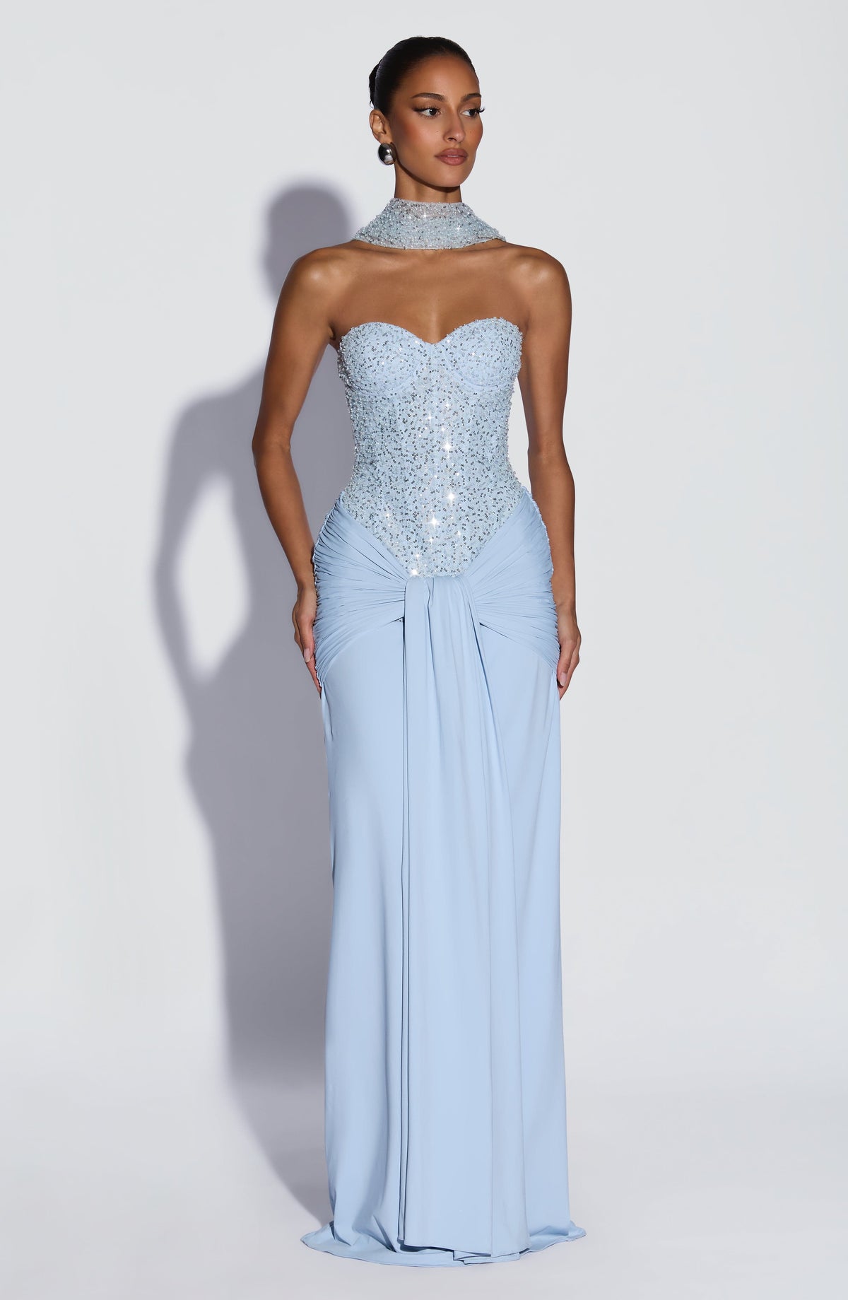 Carina Maxi Dress in Glacier Blue