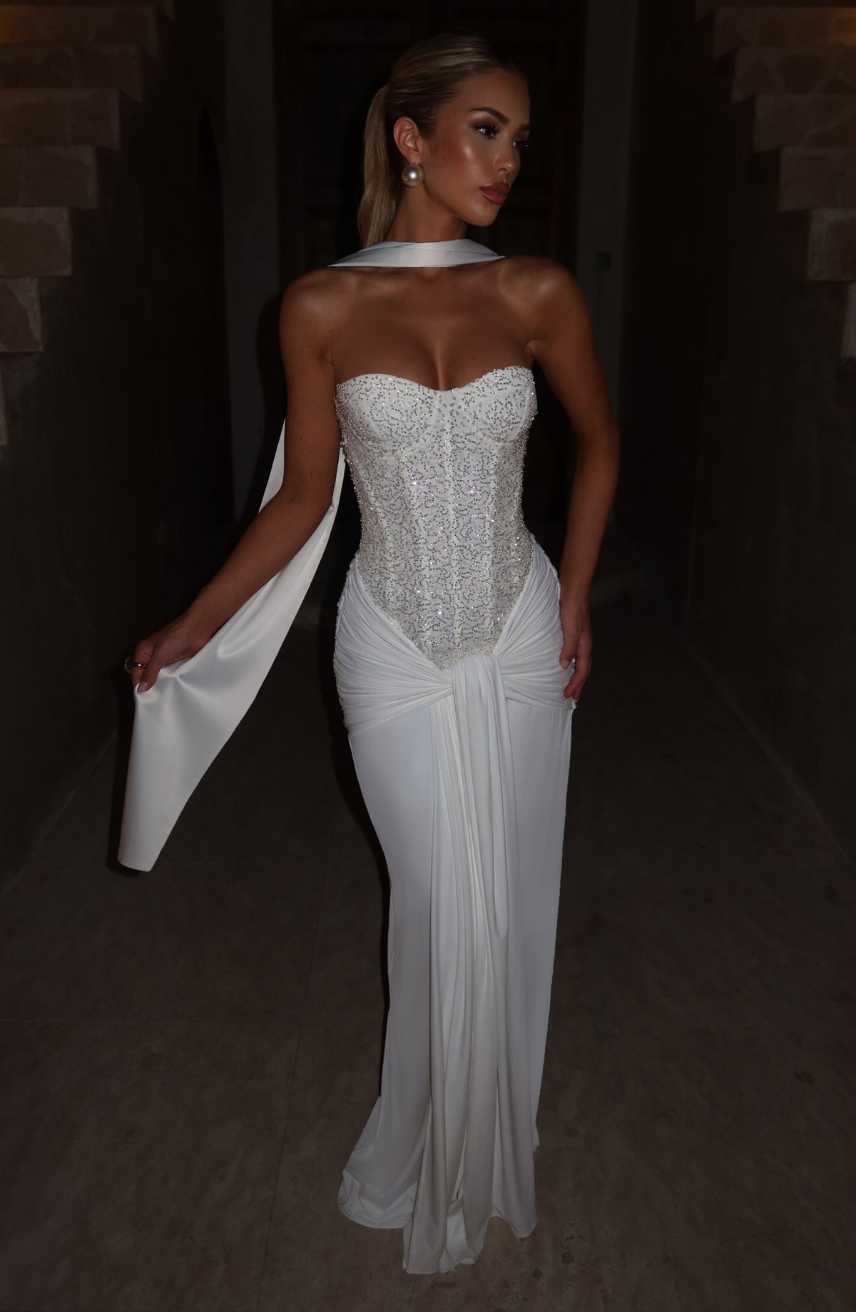 Carina Maxi Dress in Ivory