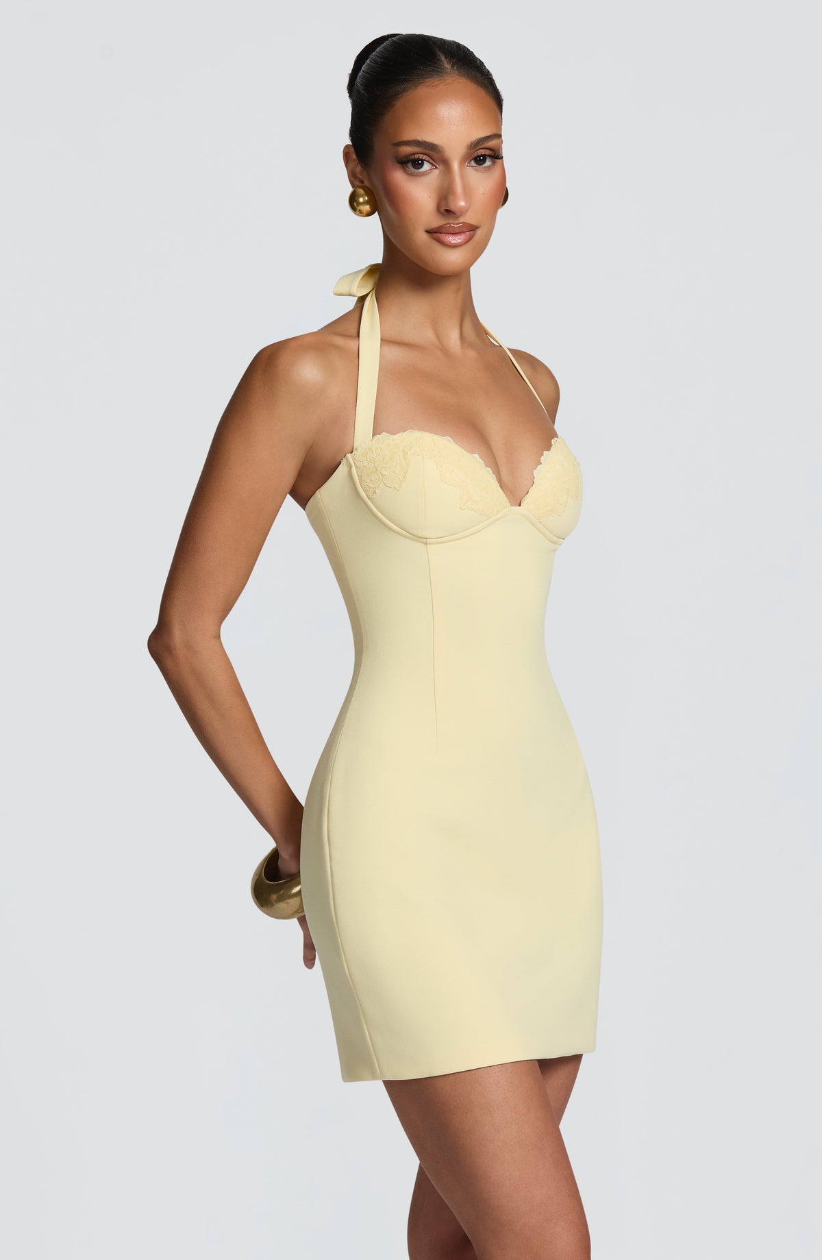 Cassara Mini Dress in Lemon