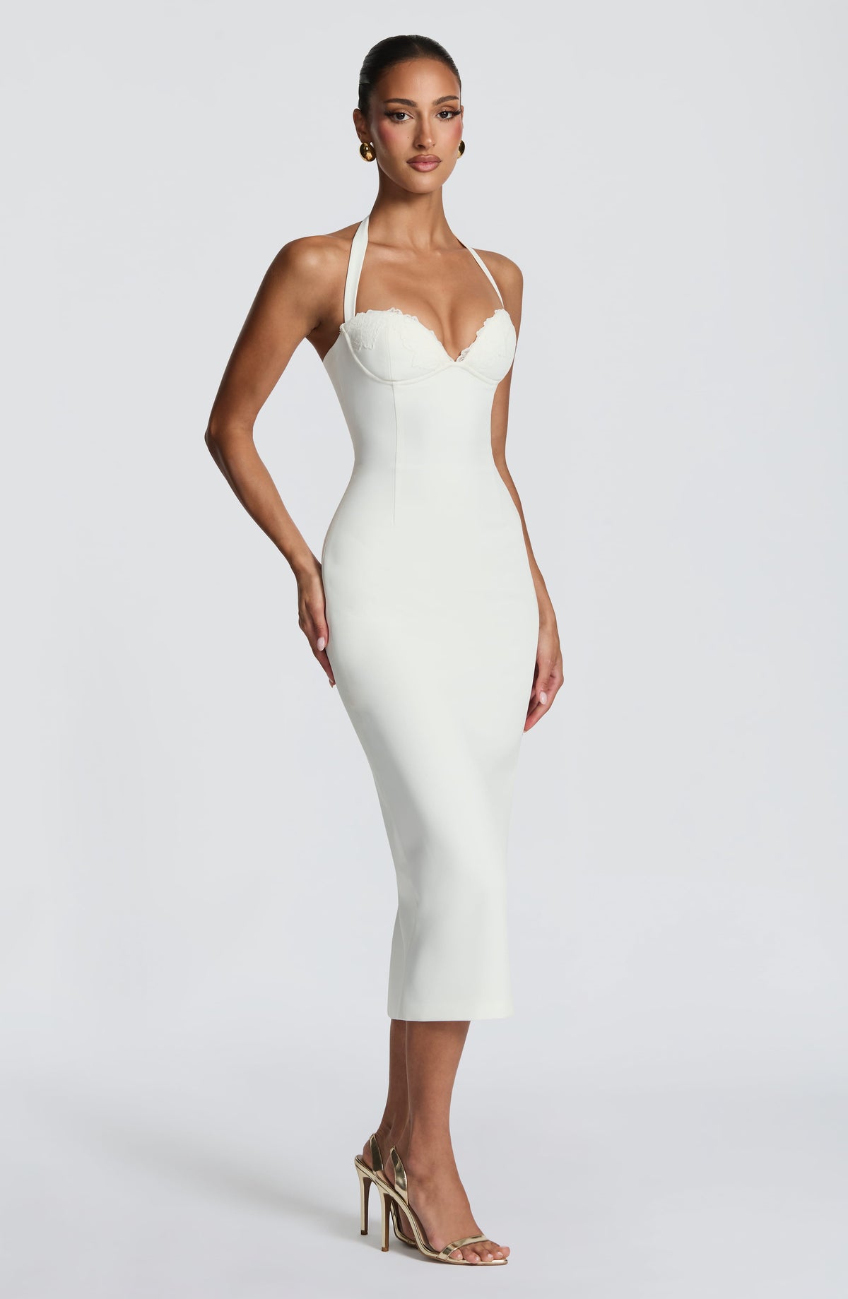 Cassiana Midi Dress in Ivory