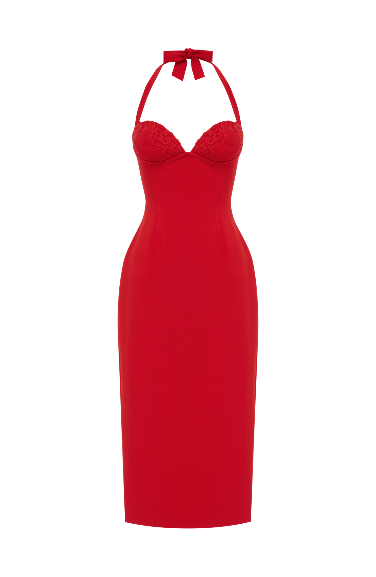 Cassiana Midi Dress in Red