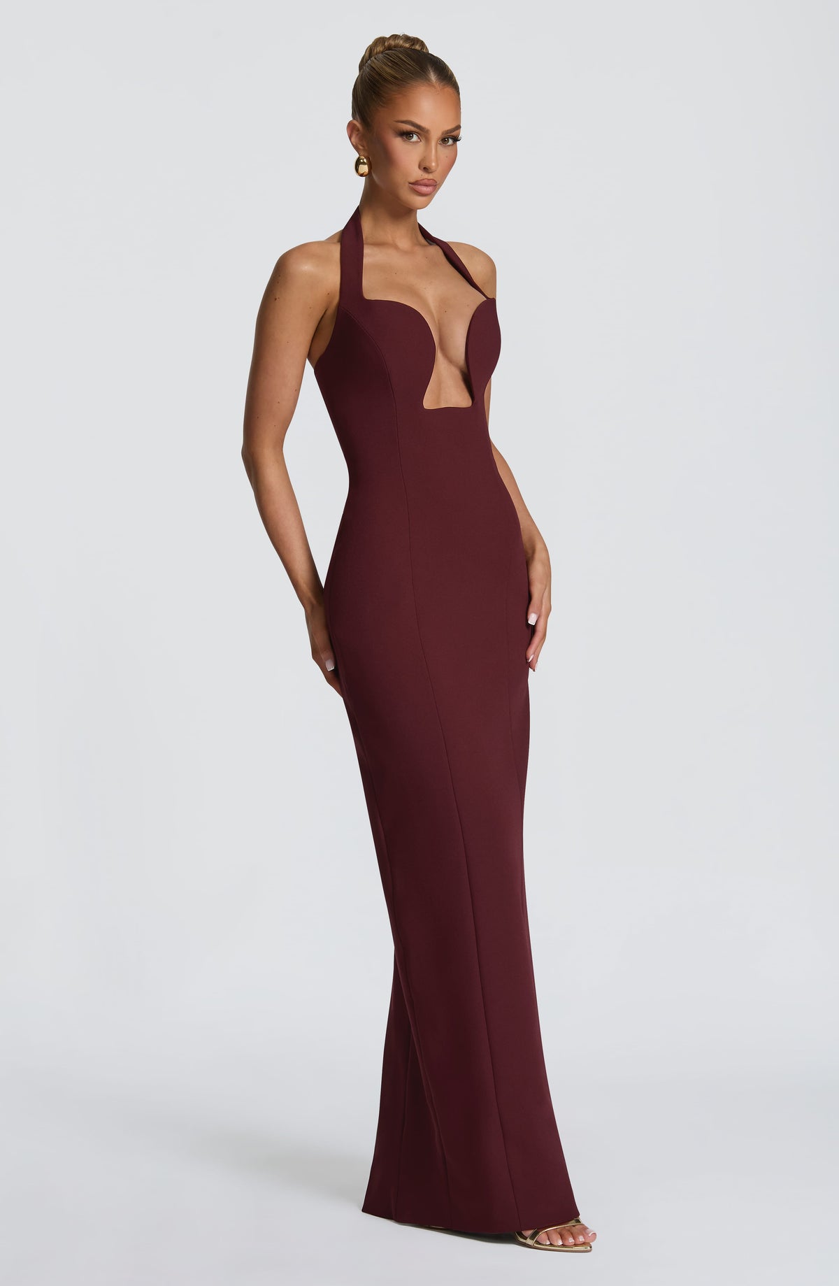 Charlotta Maxi Dress in Cherry Lacquer