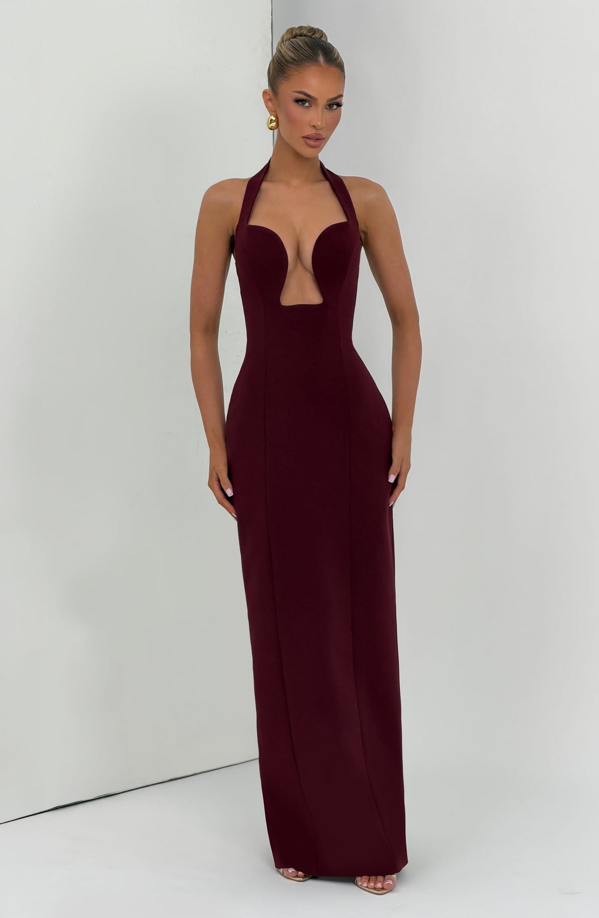 Charlotta Maxi Dress in Cherry Lacquer