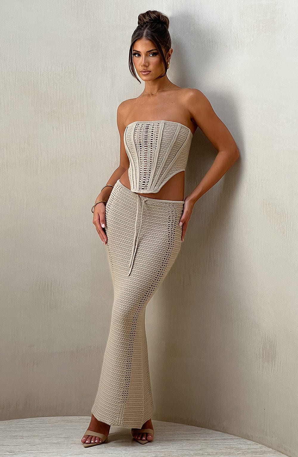 Chayana Maxi Skirt in Beige