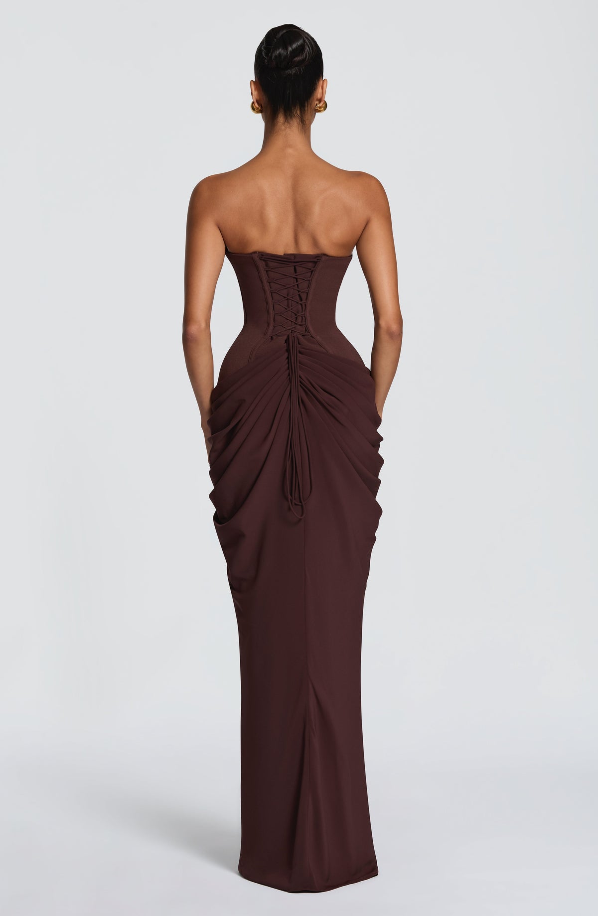 Chiarra Maxi Dress in Plum Brown