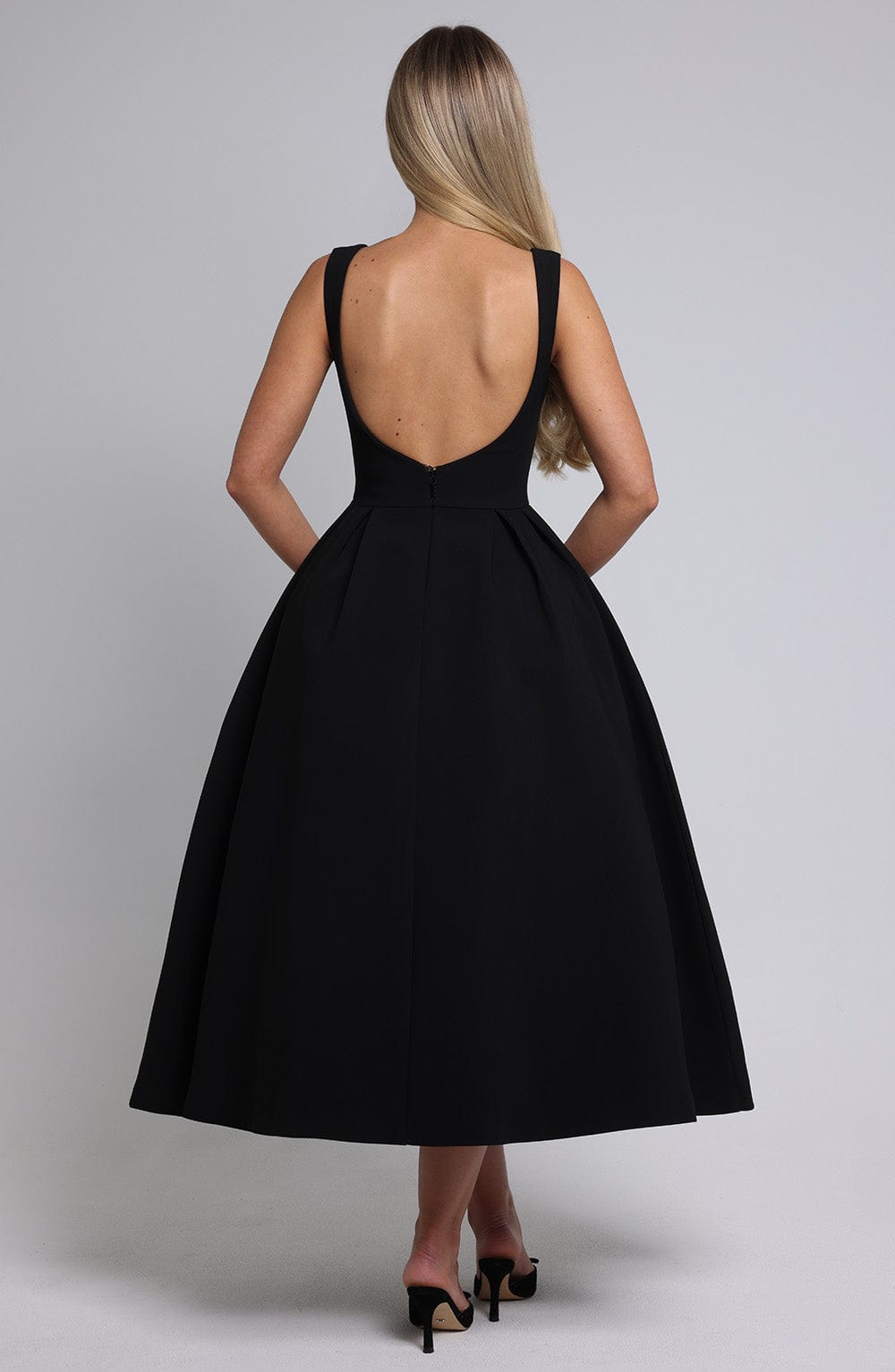 Clarabelle Midi Dress in Black