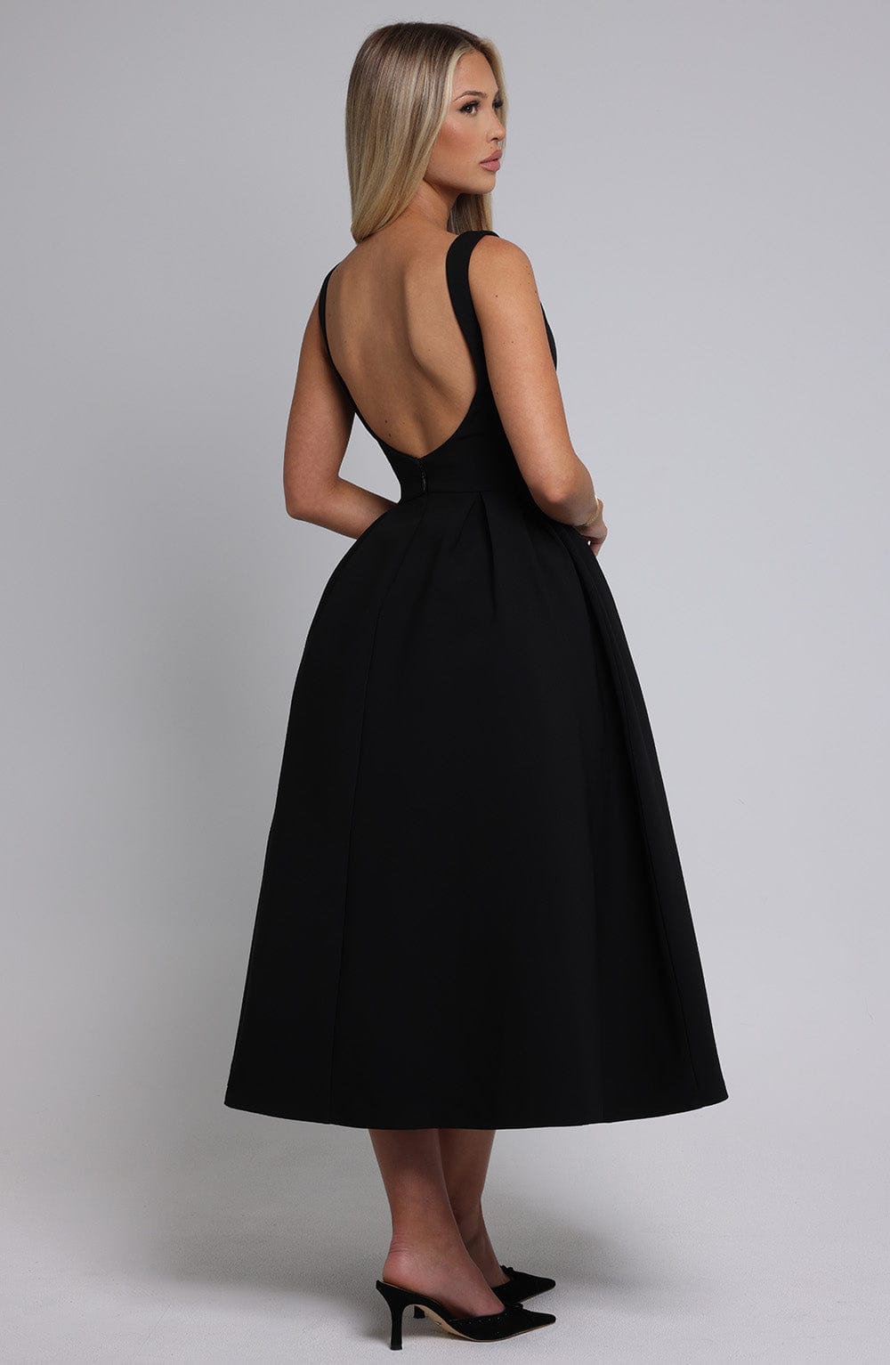 Clarabelle Midi Dress in Black