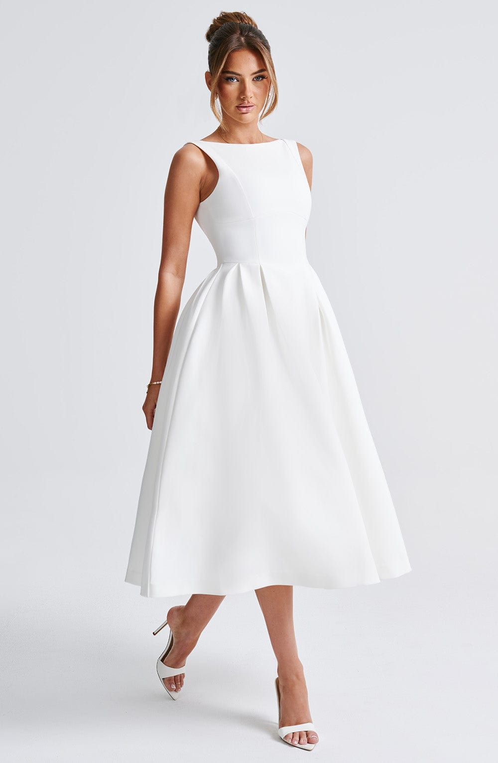 Clarabelle Midi Dress in Ivory