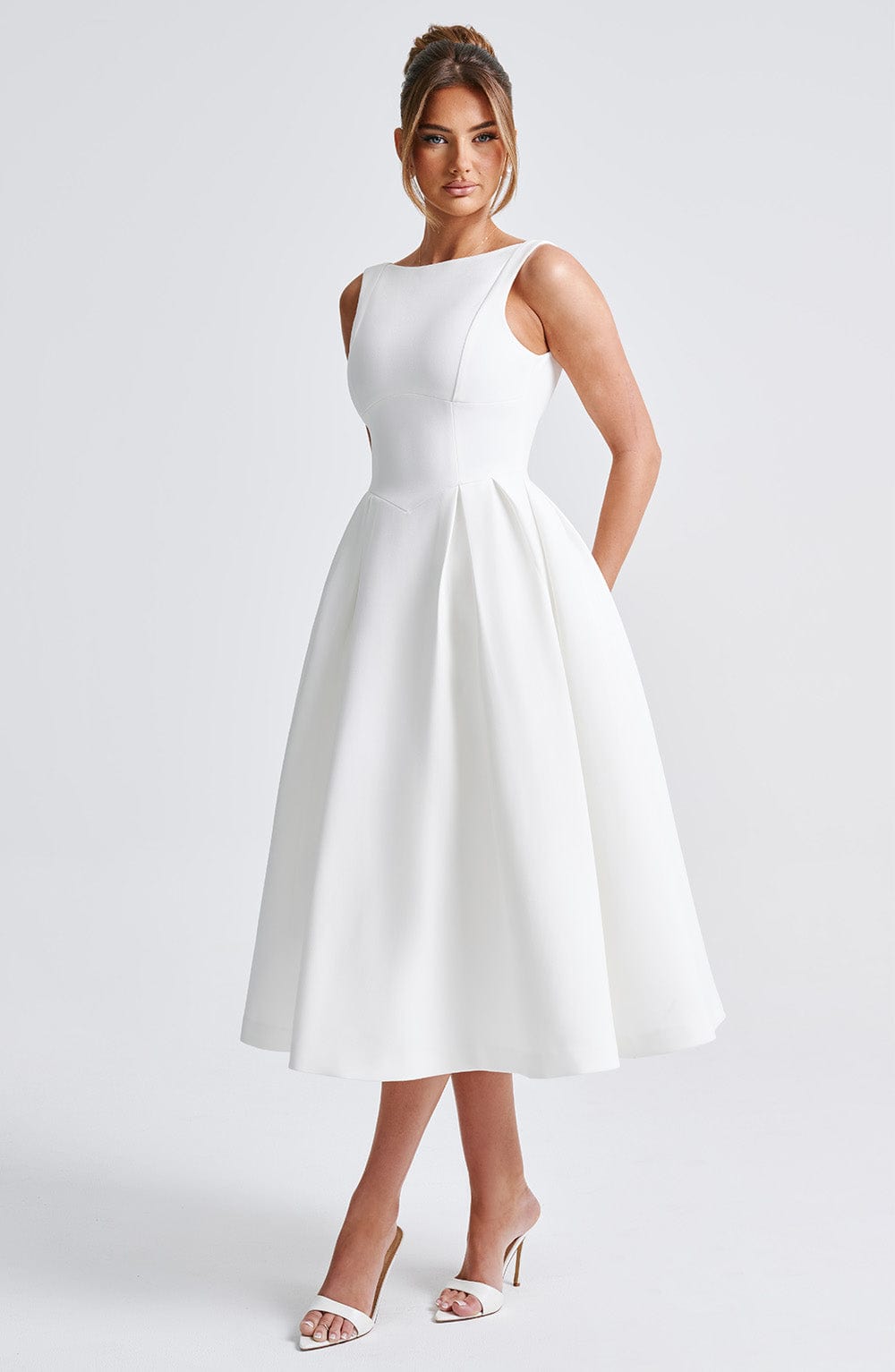 Clarabelle Midi Dress in Ivory