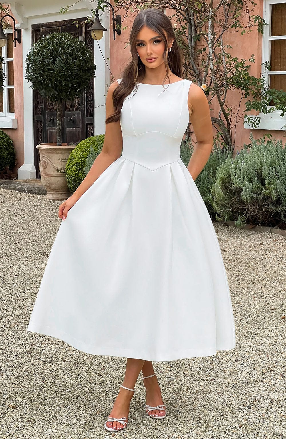 Clarabelle Midi Dress in Ivory
