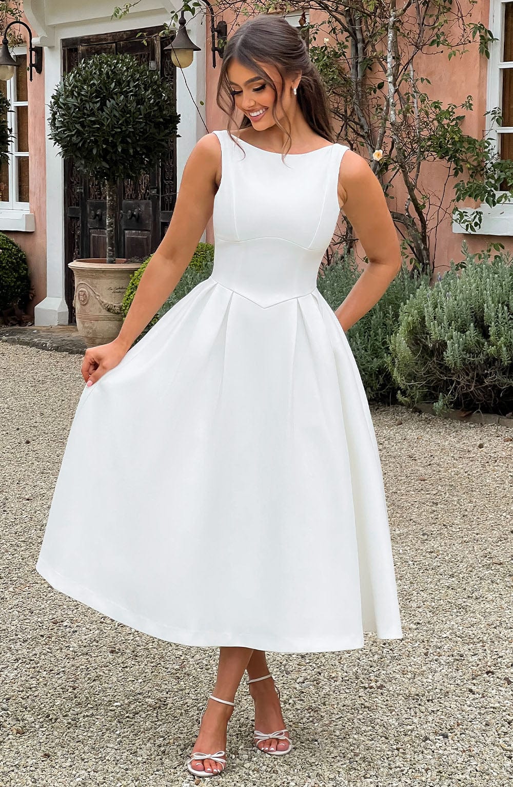 Clarabelle Midi Dress in Ivory