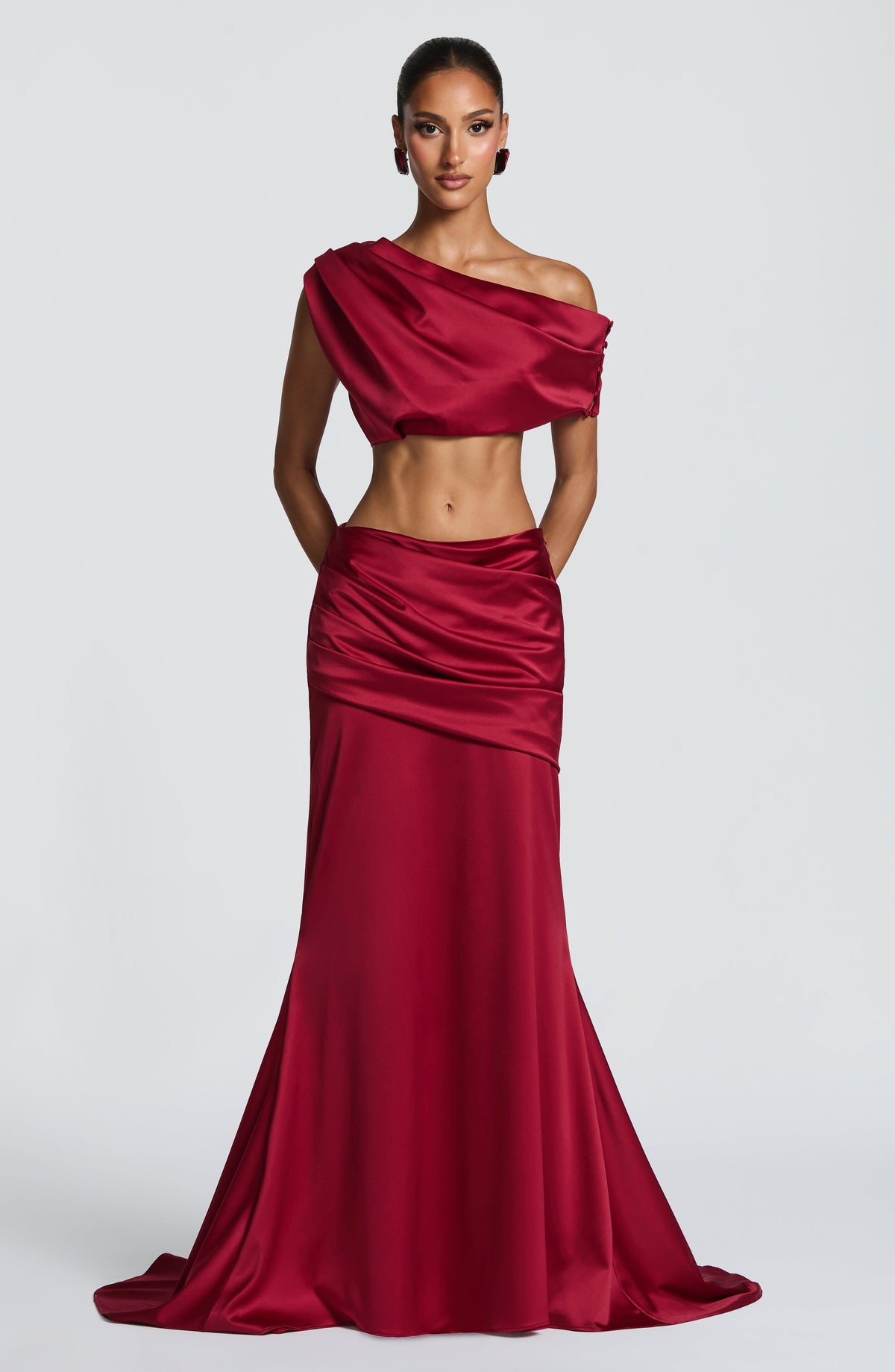 Claudine Maxi Skirt in Burgundy