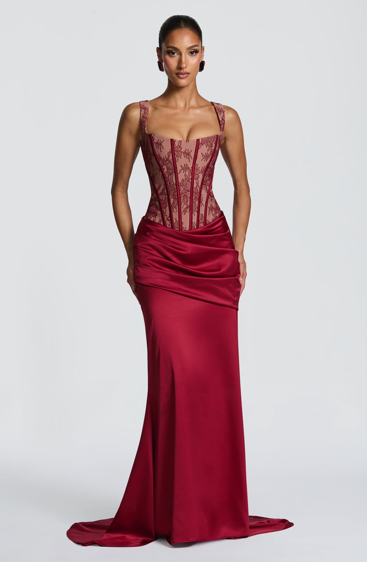 Claudine Maxi Skirt in Burgundy
