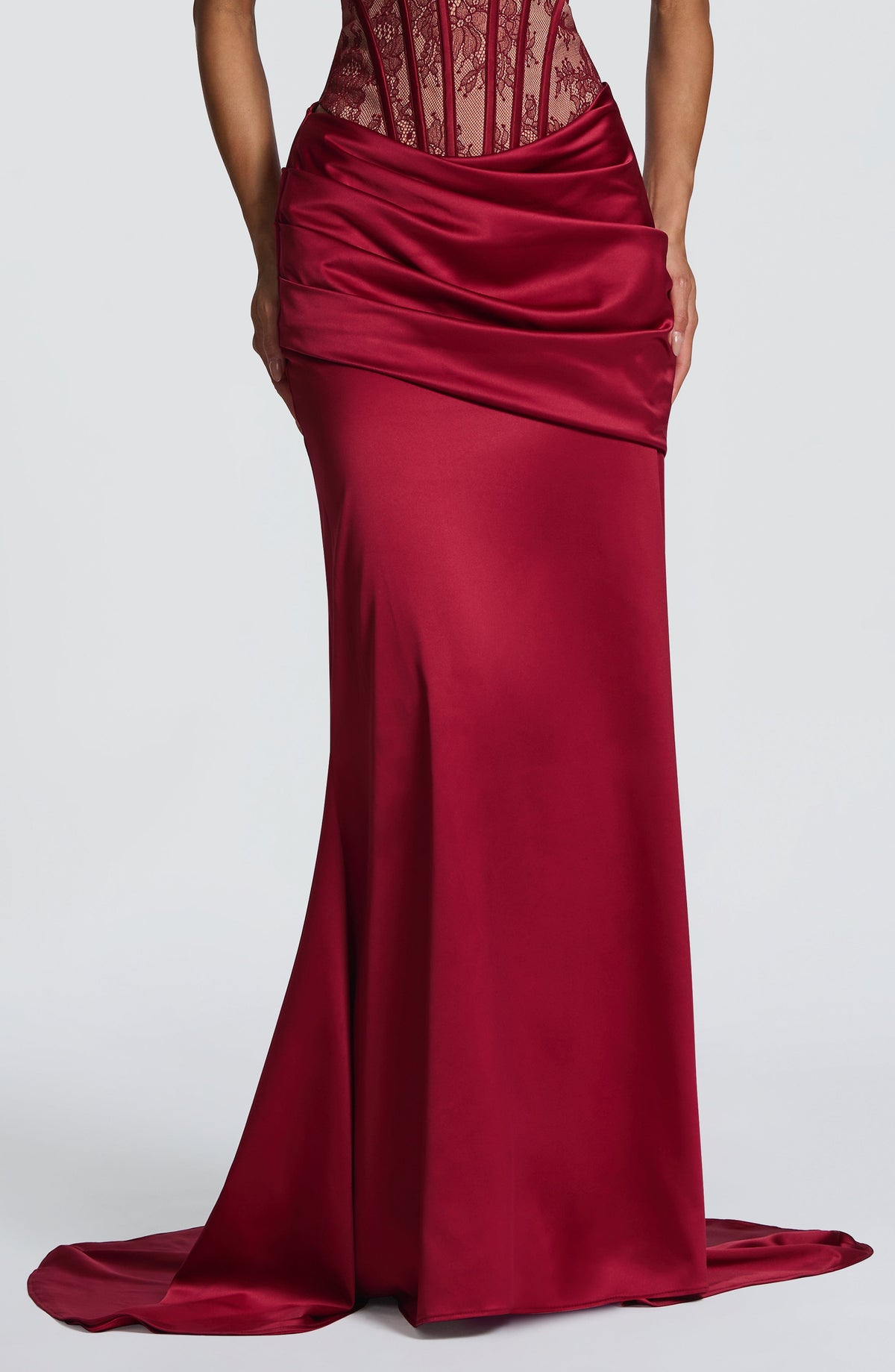 Claudine Maxi Skirt in Burgundy