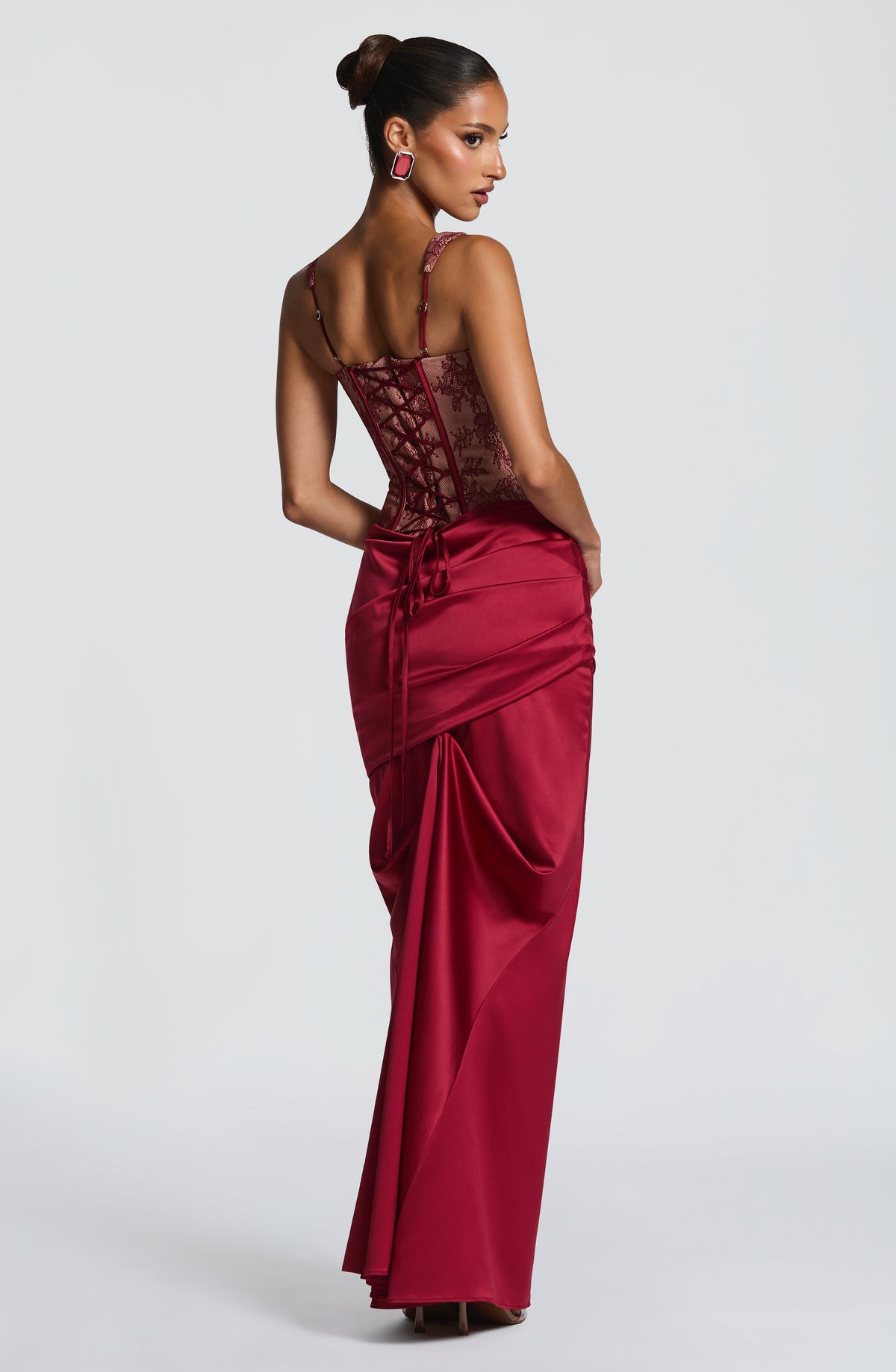 Claudine Maxi Skirt in Burgundy
