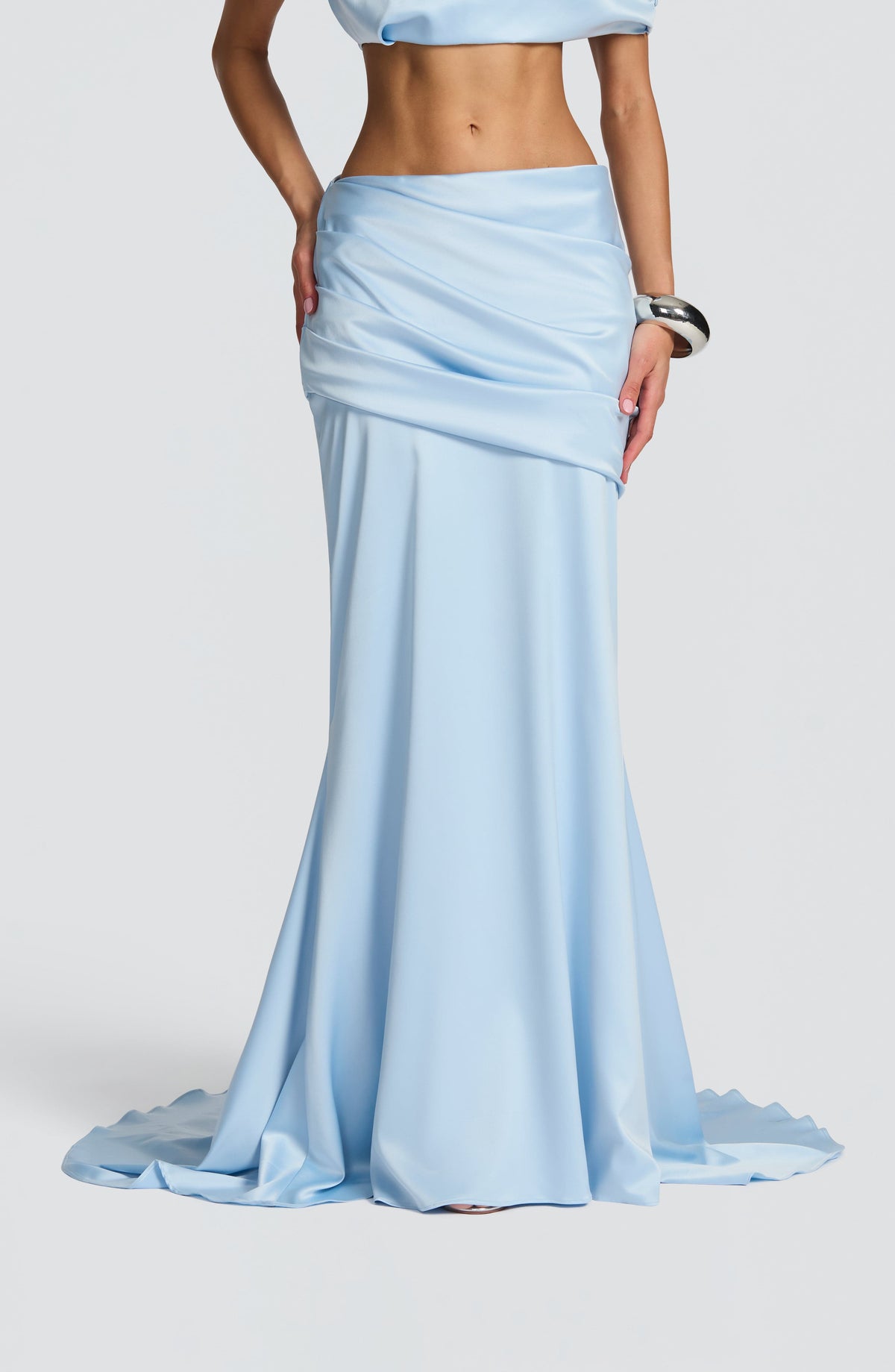 Claudine Maxi Skirt in Glacier Blue
