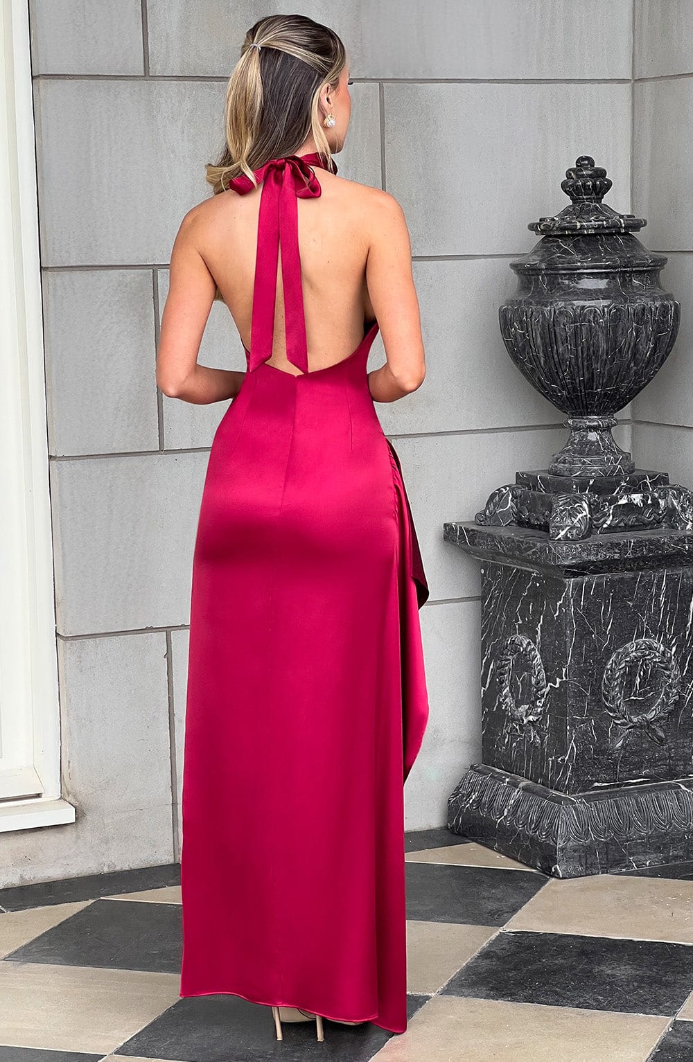 Coletta Maxi Dress in Burgundy