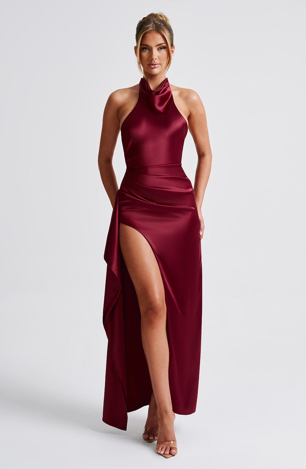 Coletta Maxi Dress in Burgundy