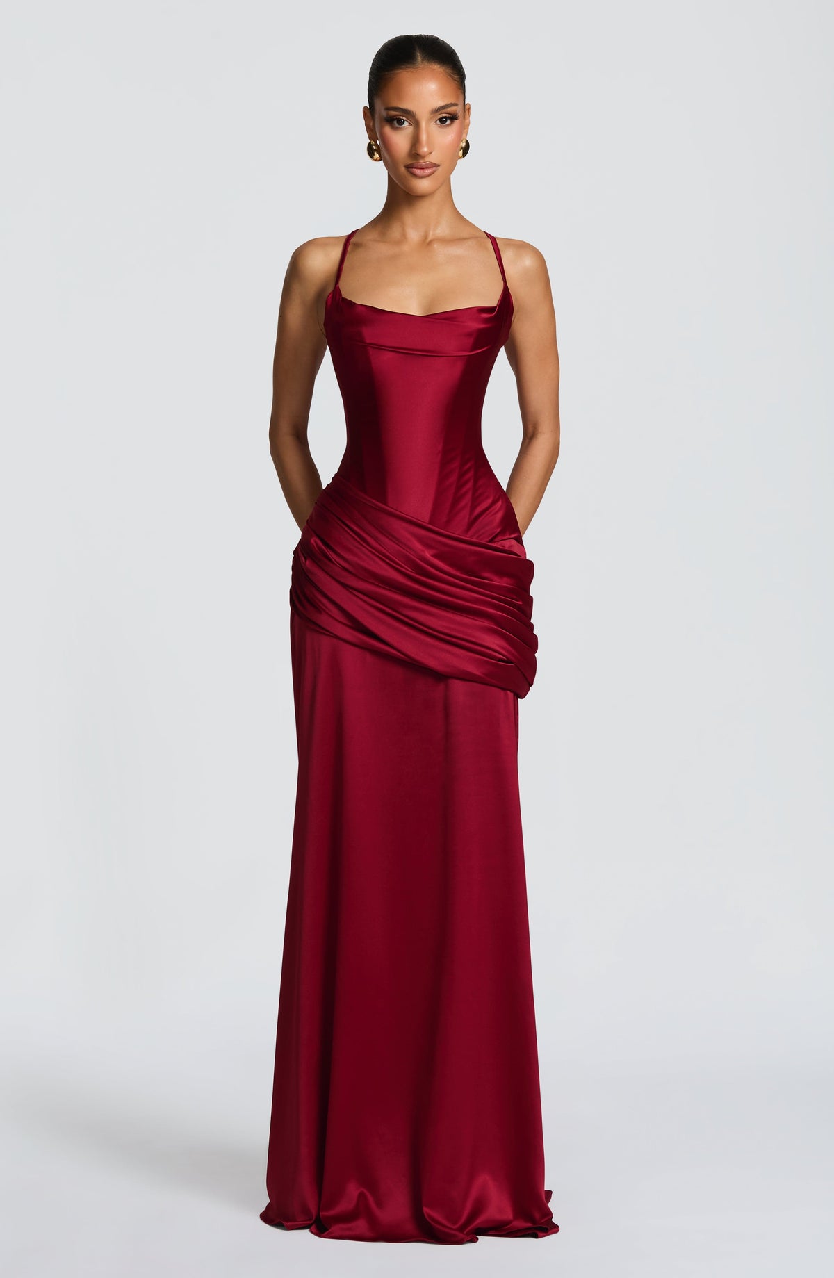 Conlia Gown in Burgundy