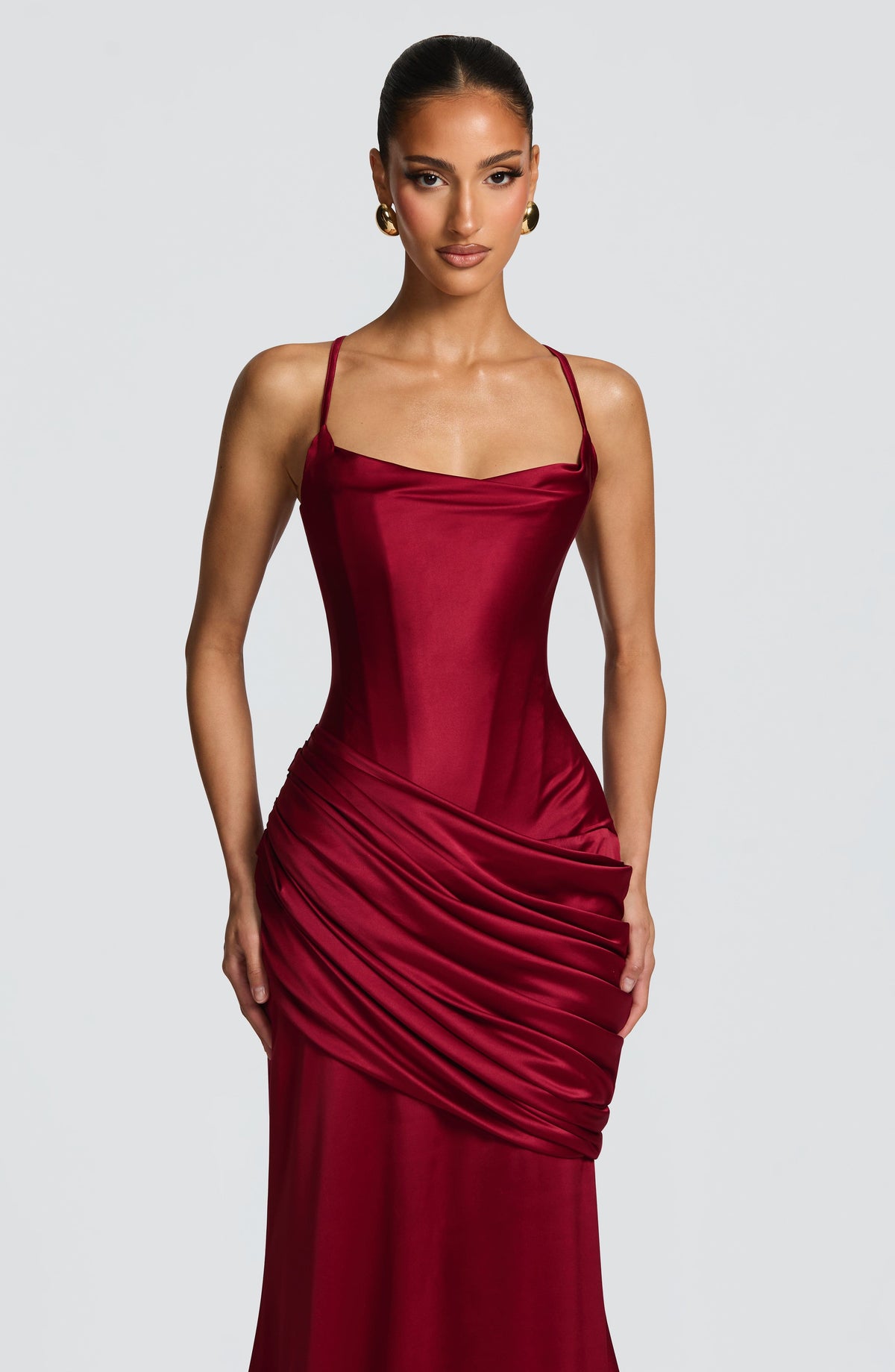 Conlia Gown in Burgundy