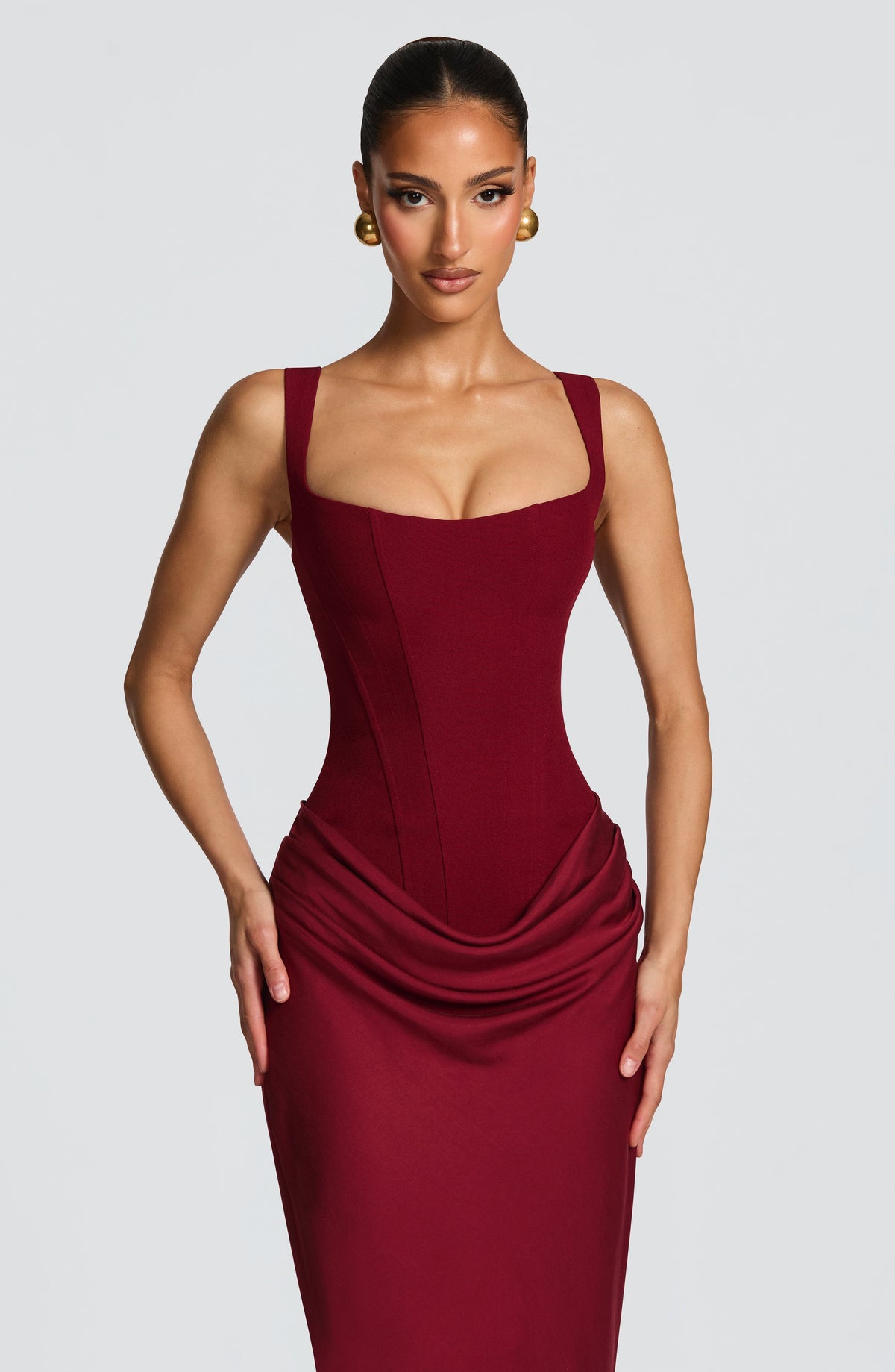 Cornalie Maxi Dress in Burgundy