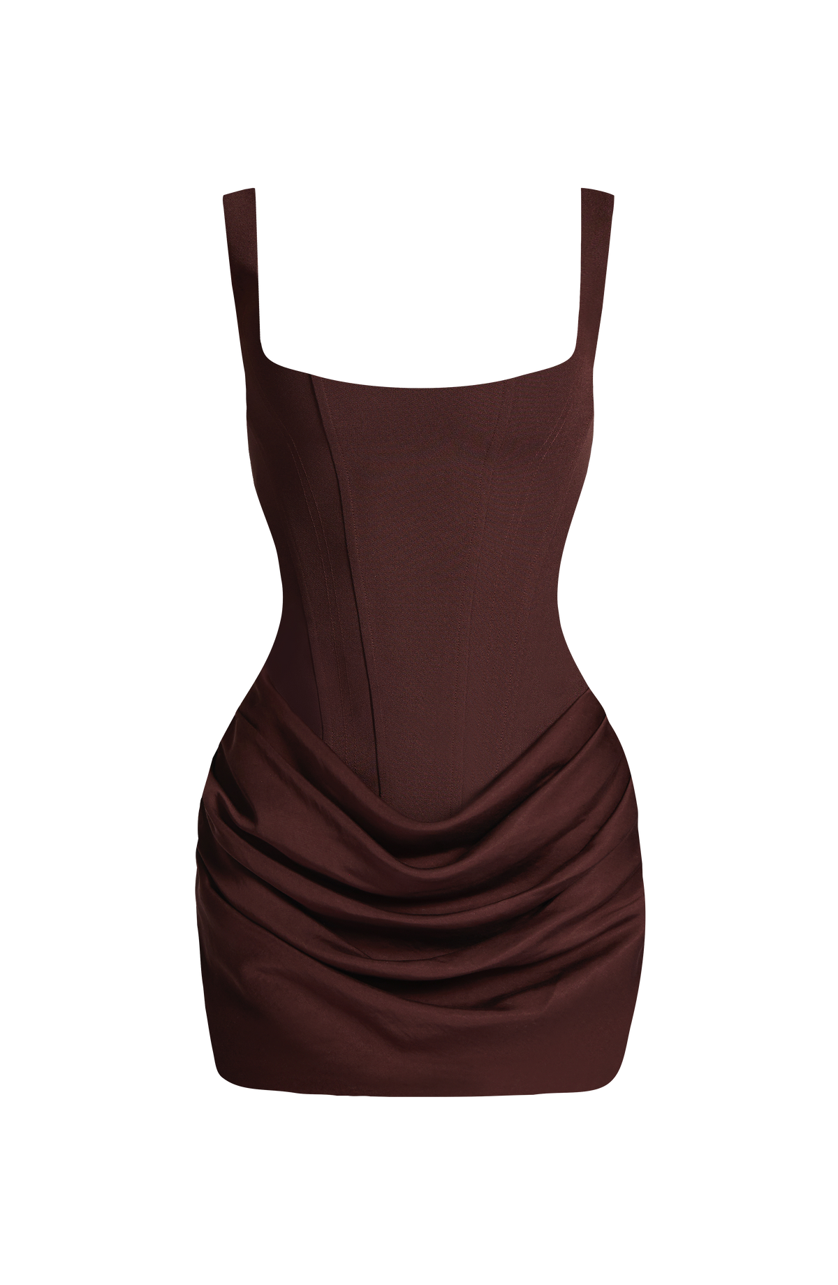 Cornessa Mini Dress in Plum Brown