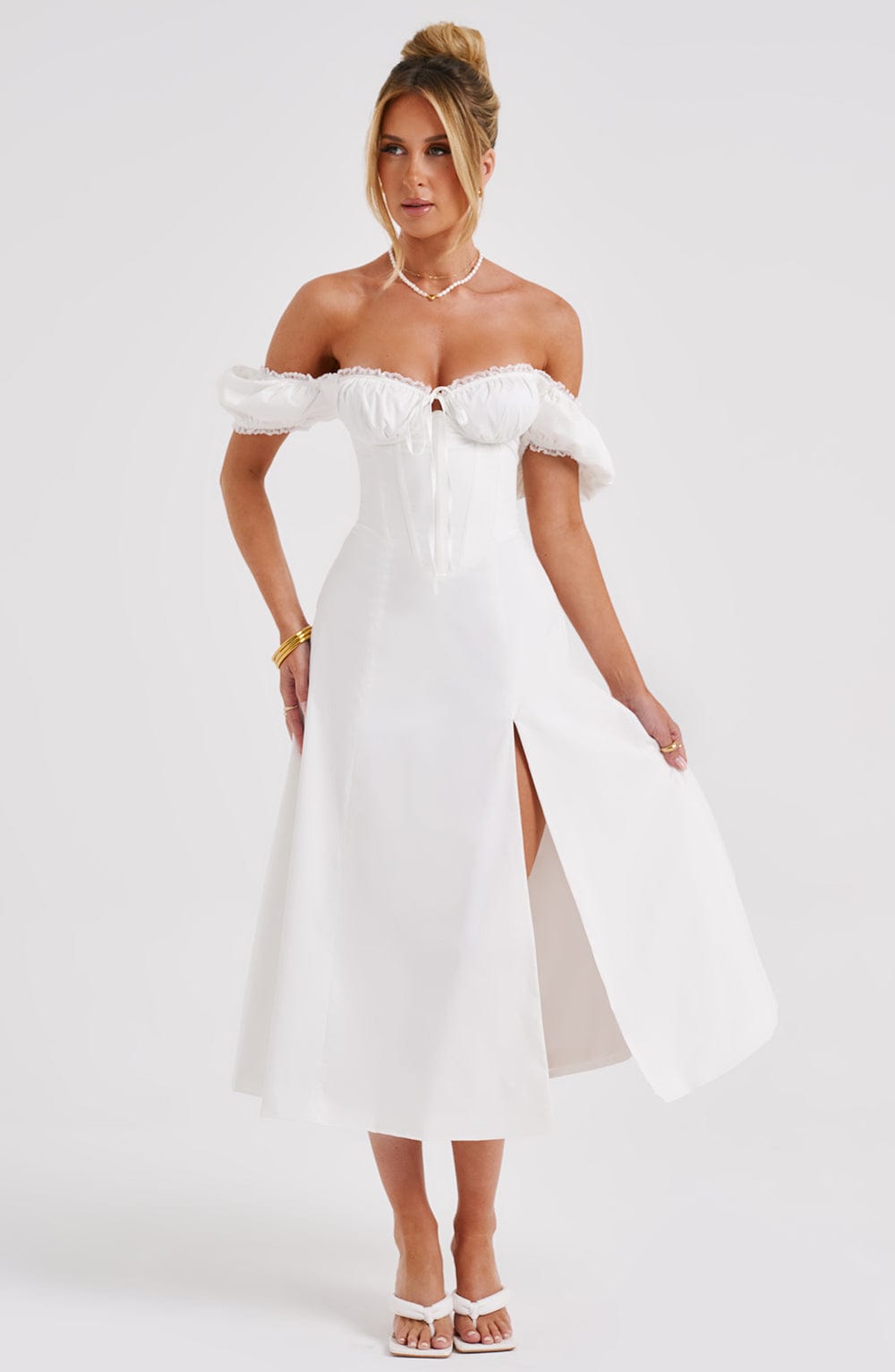 Courtenay Midi Dress in Ivory