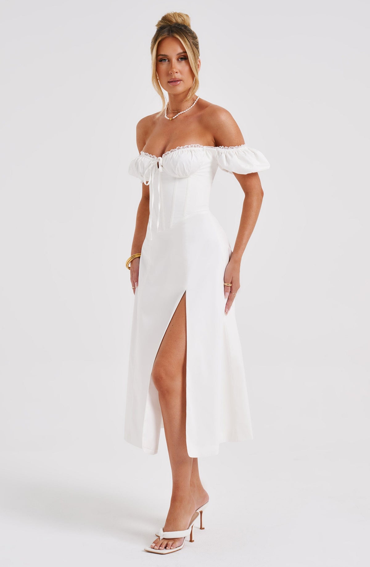 Courtenay Midi Dress in Ivory