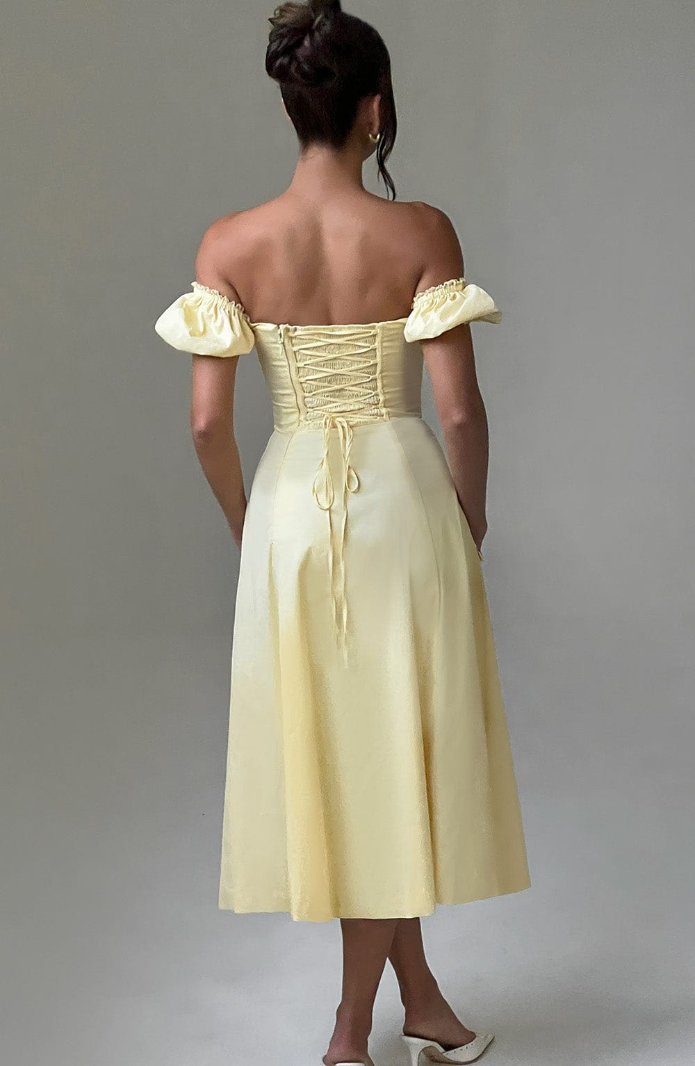 Courtenay Midi Dress in Lemon