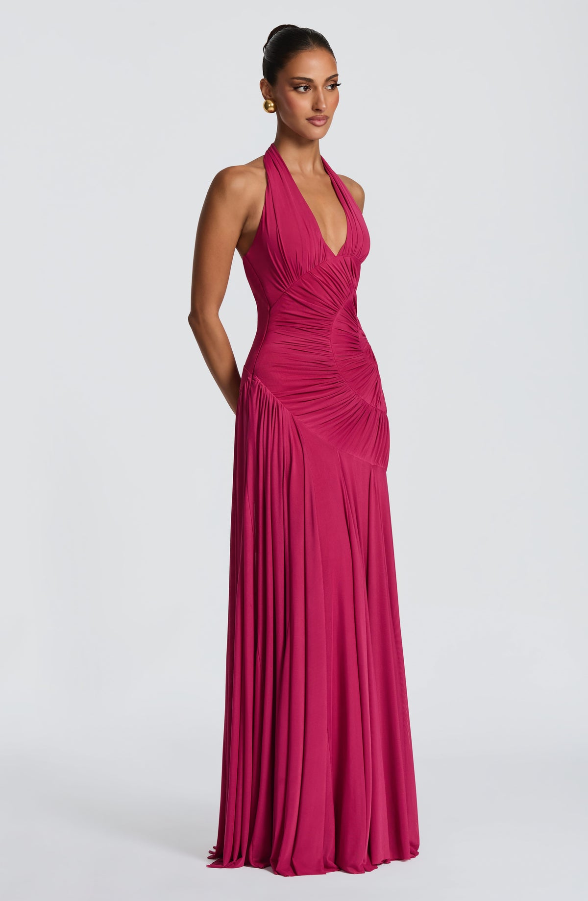 Covana Maxi Dress in Raspberry
