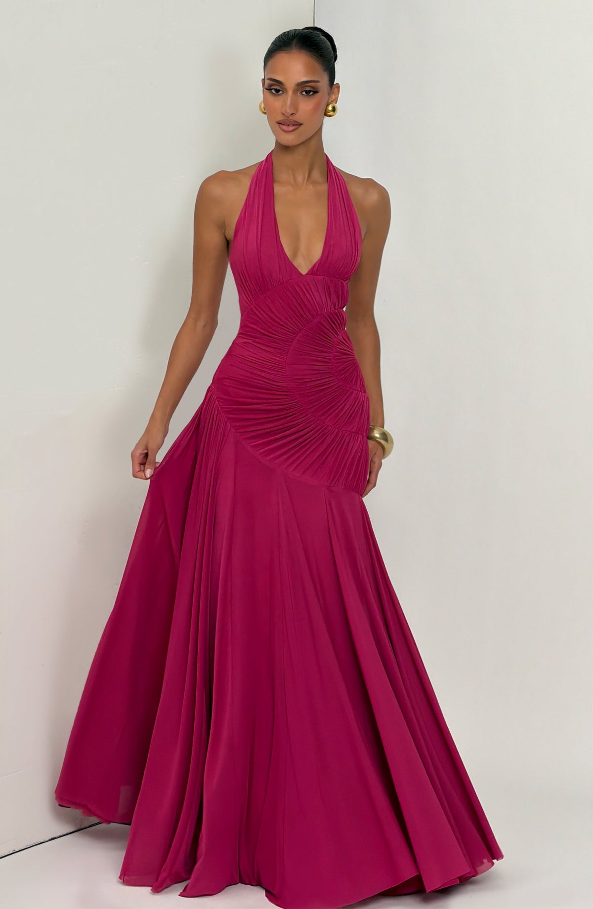 Covana Maxi Dress in Raspberry