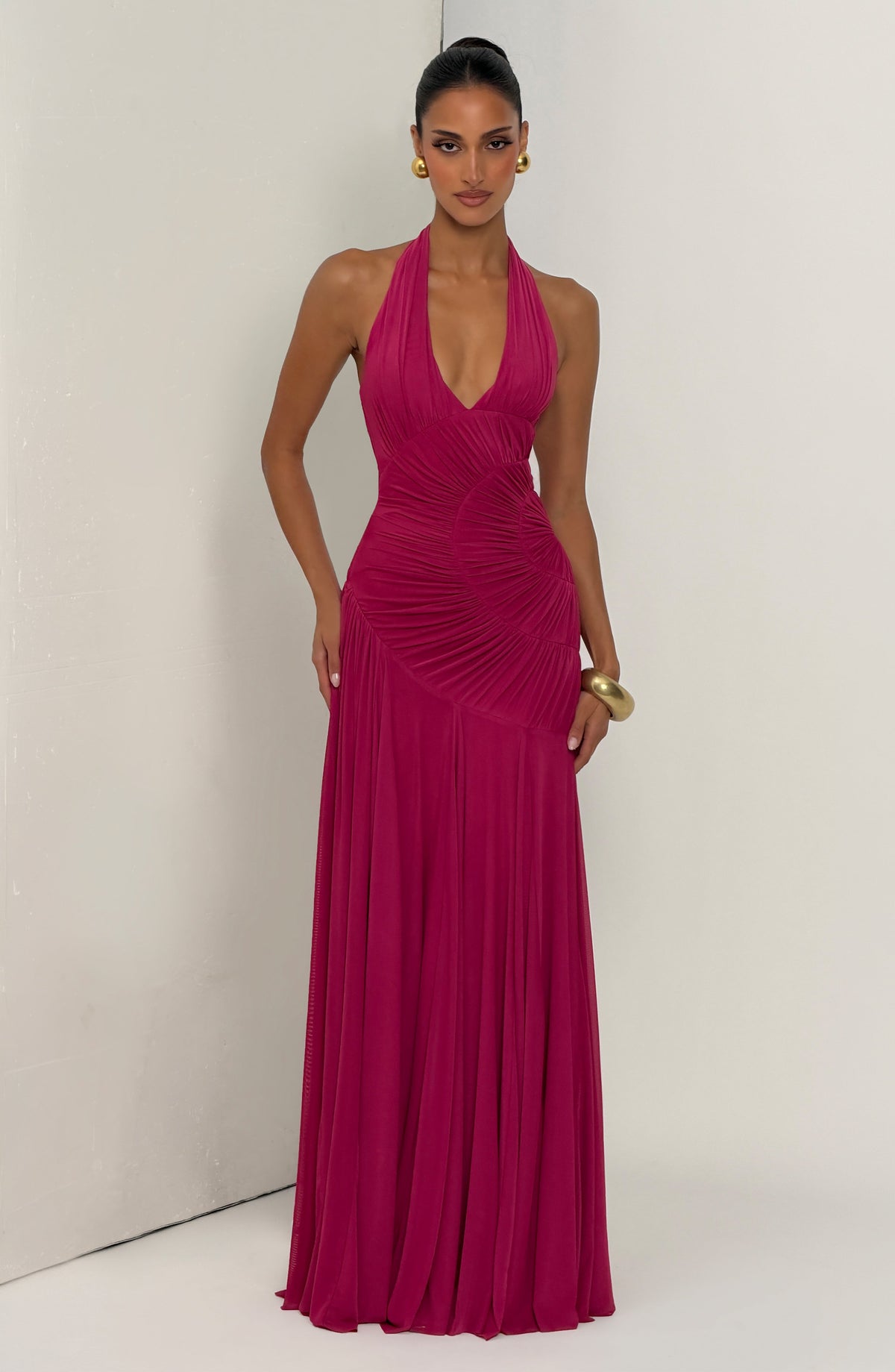 Covana Maxi Dress in Raspberry