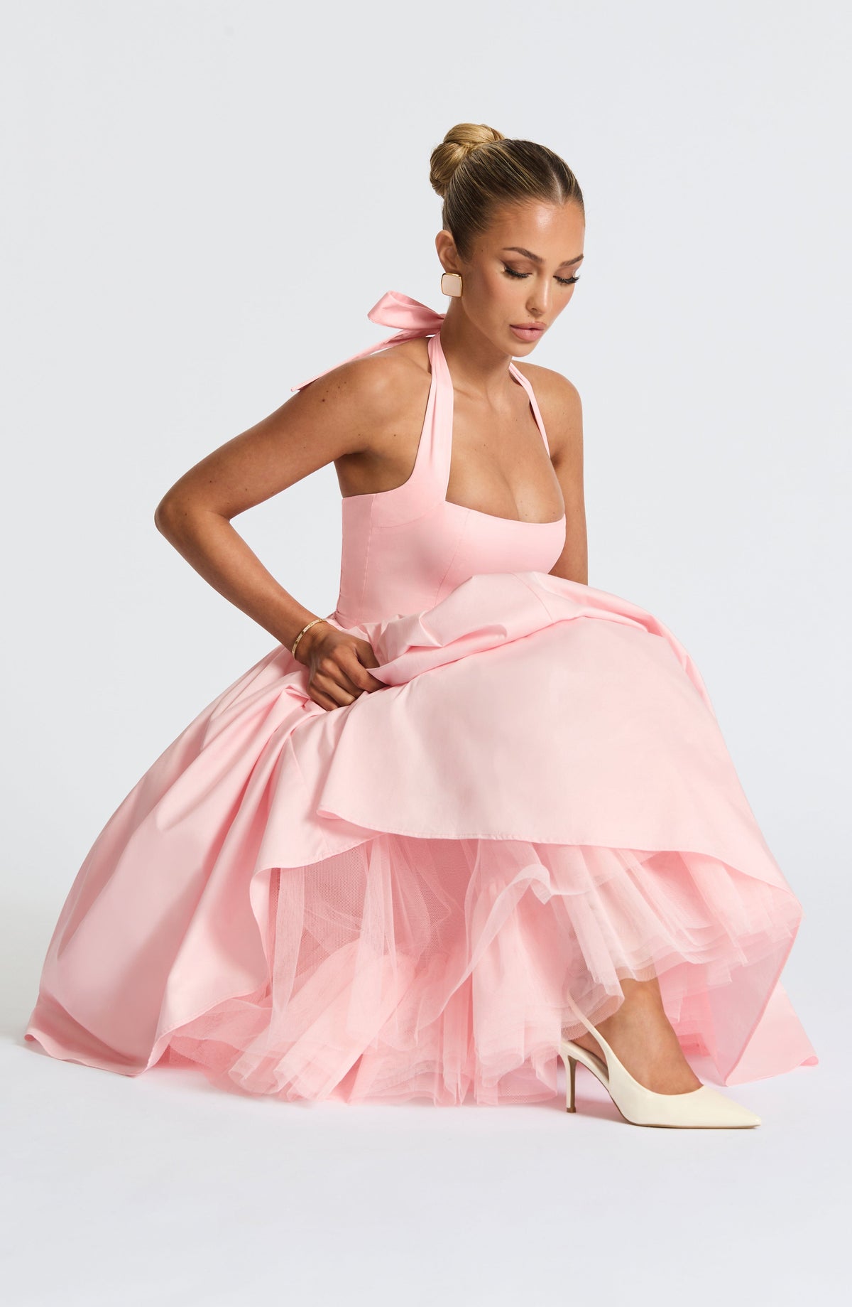 Cressia Midi Dress in Blush