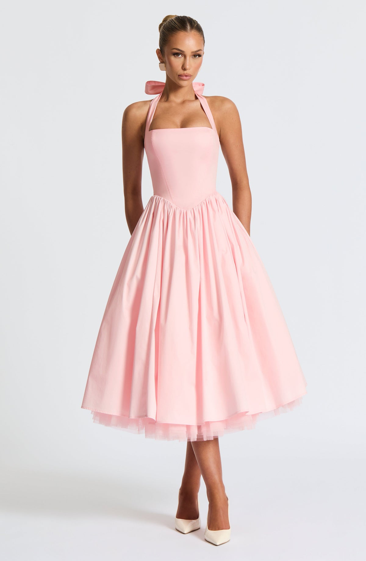 Cressia Midi Dress in Blush
