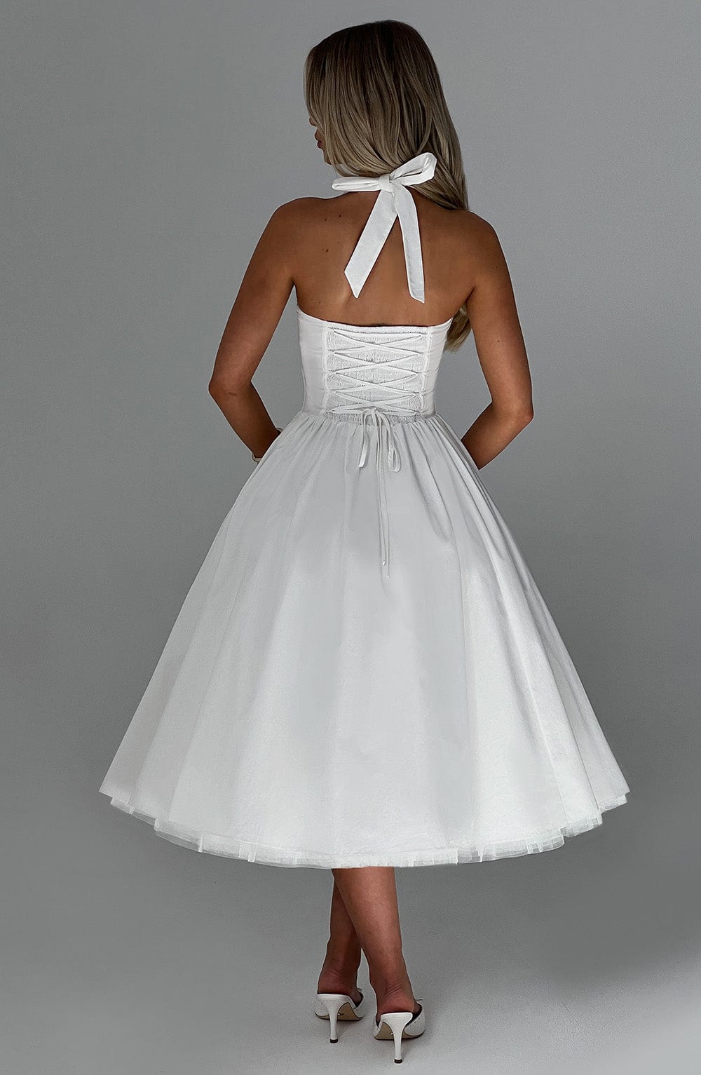 Cressia Midi Dress in Ivory