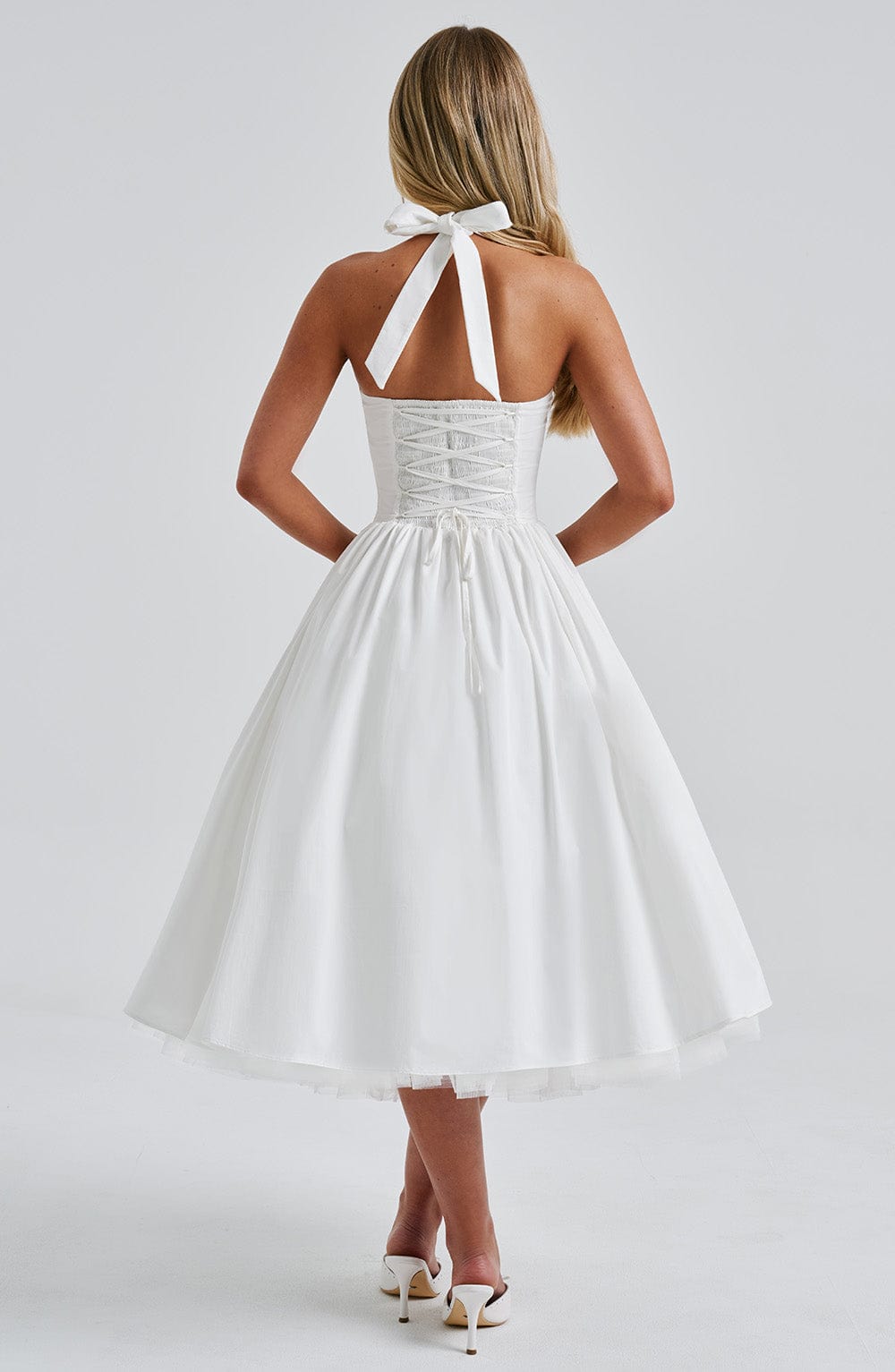 Cressia Midi Dress in Ivory