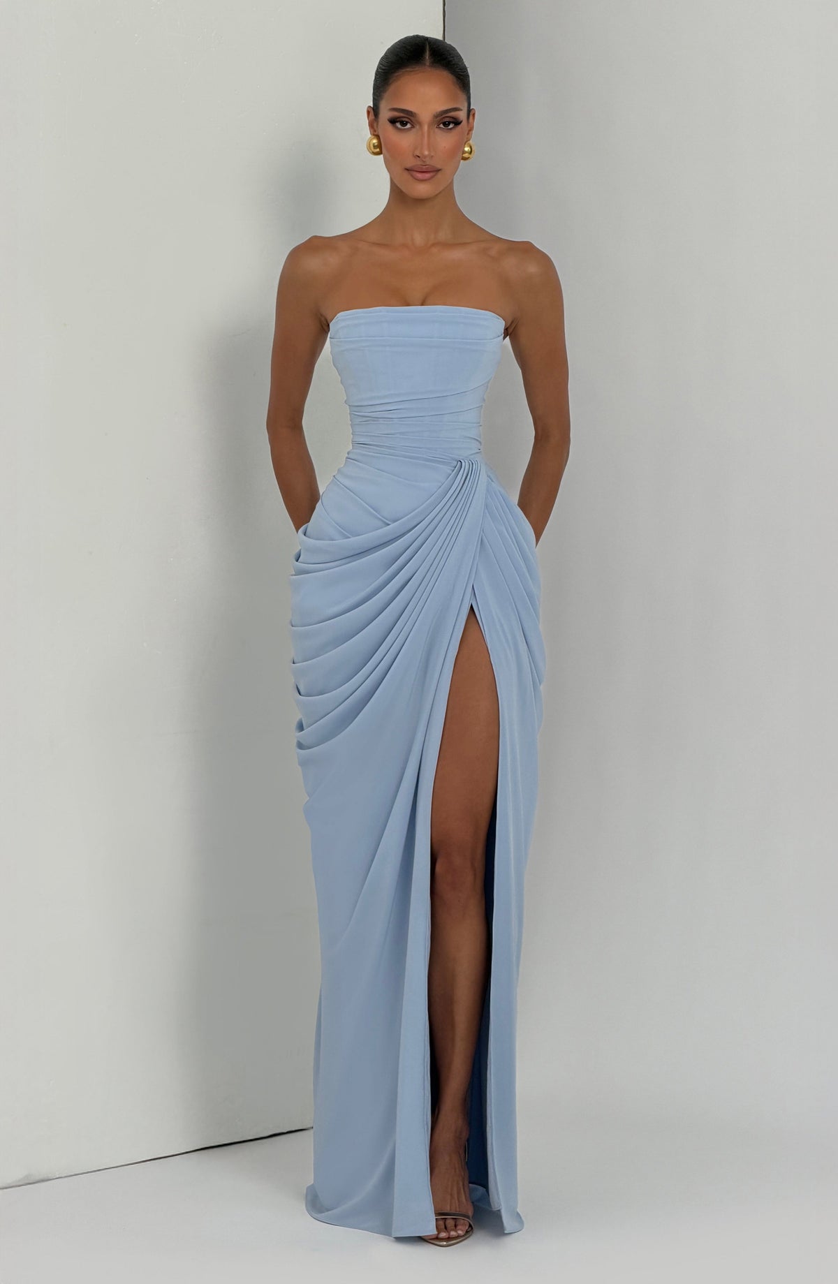 Cyrena Maxi Dress in Glacier Blue