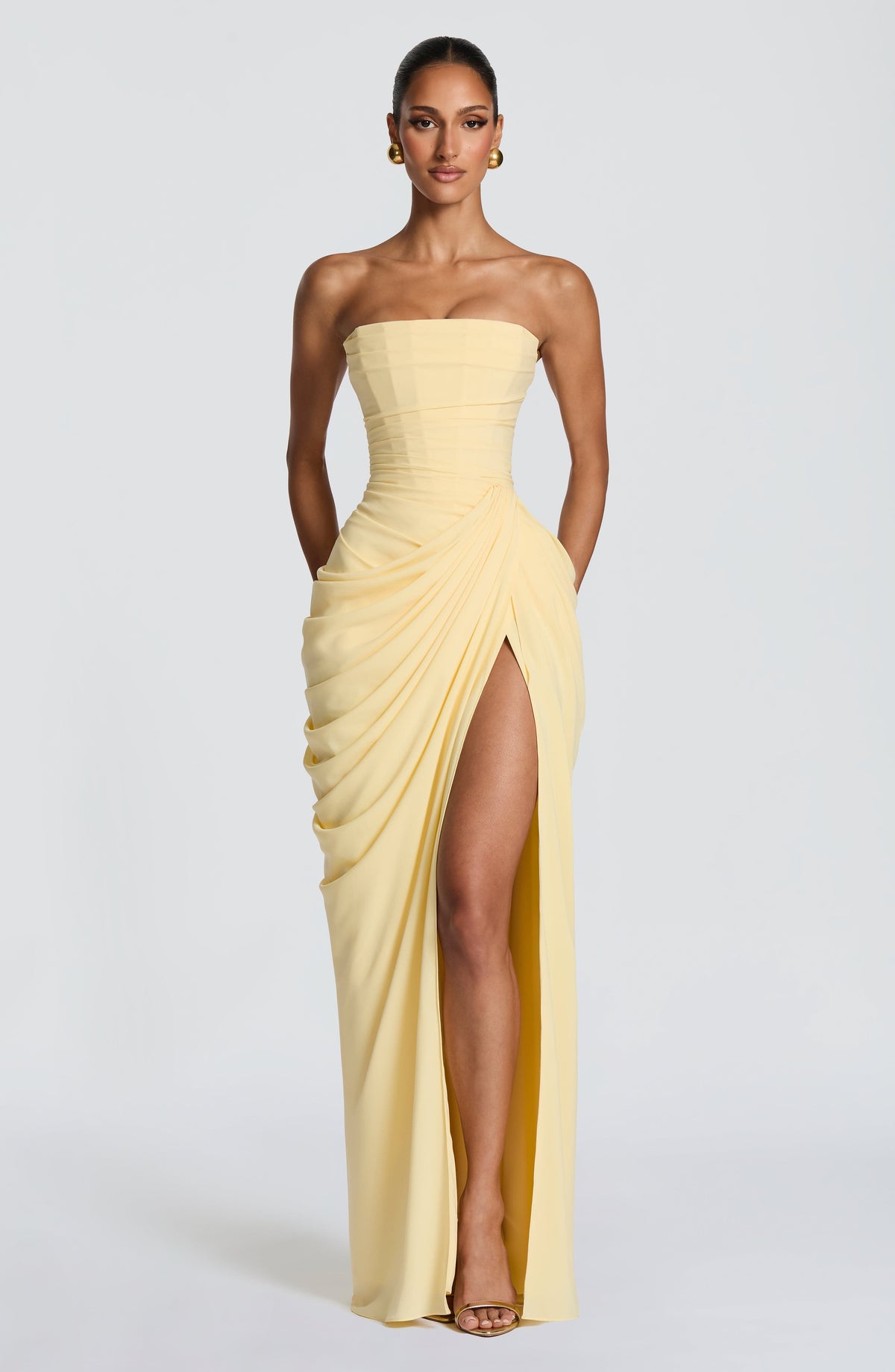 Cyrena Maxi Dress in Lemon
