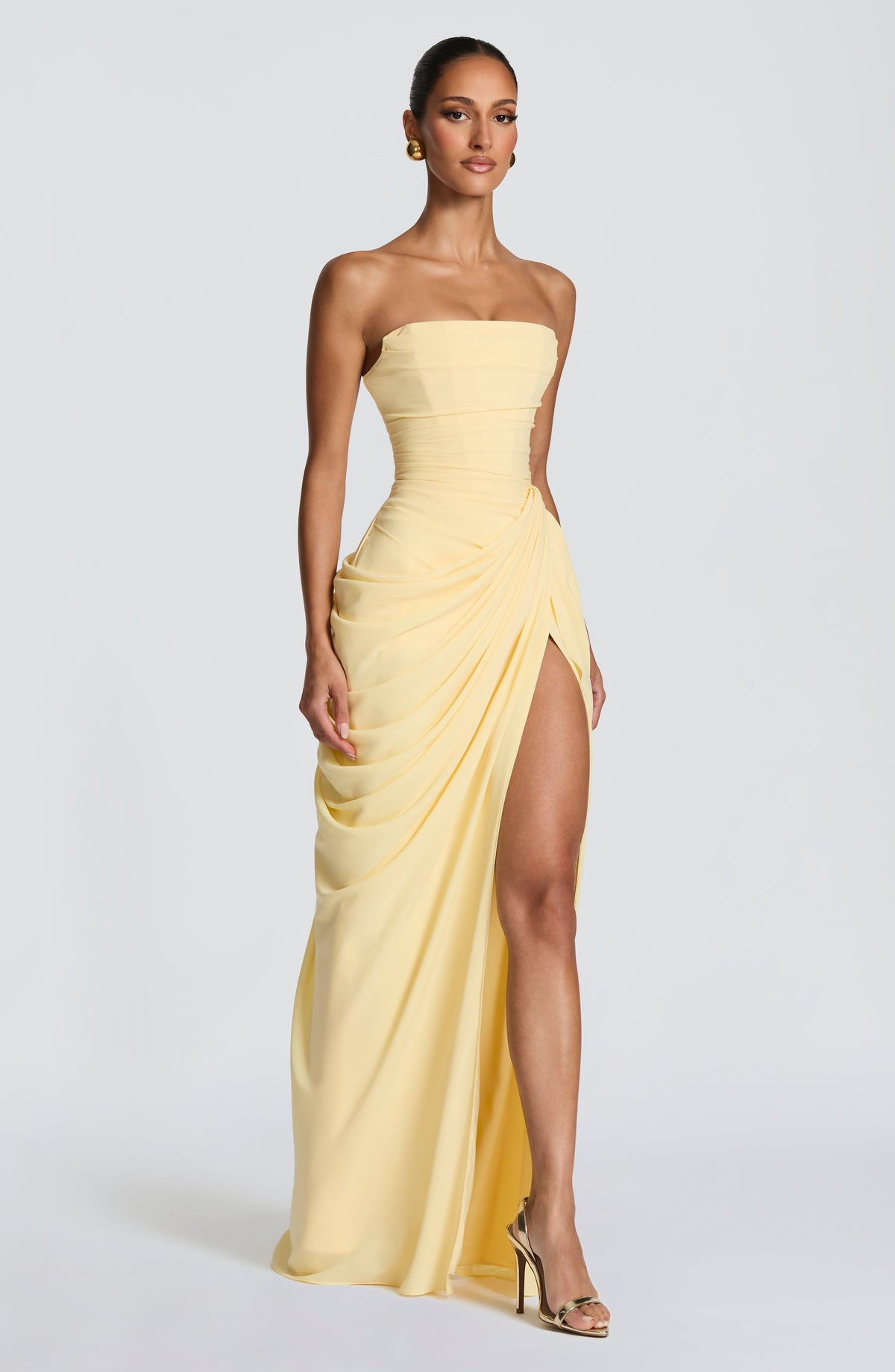 Cyrena Maxi Dress in Lemon