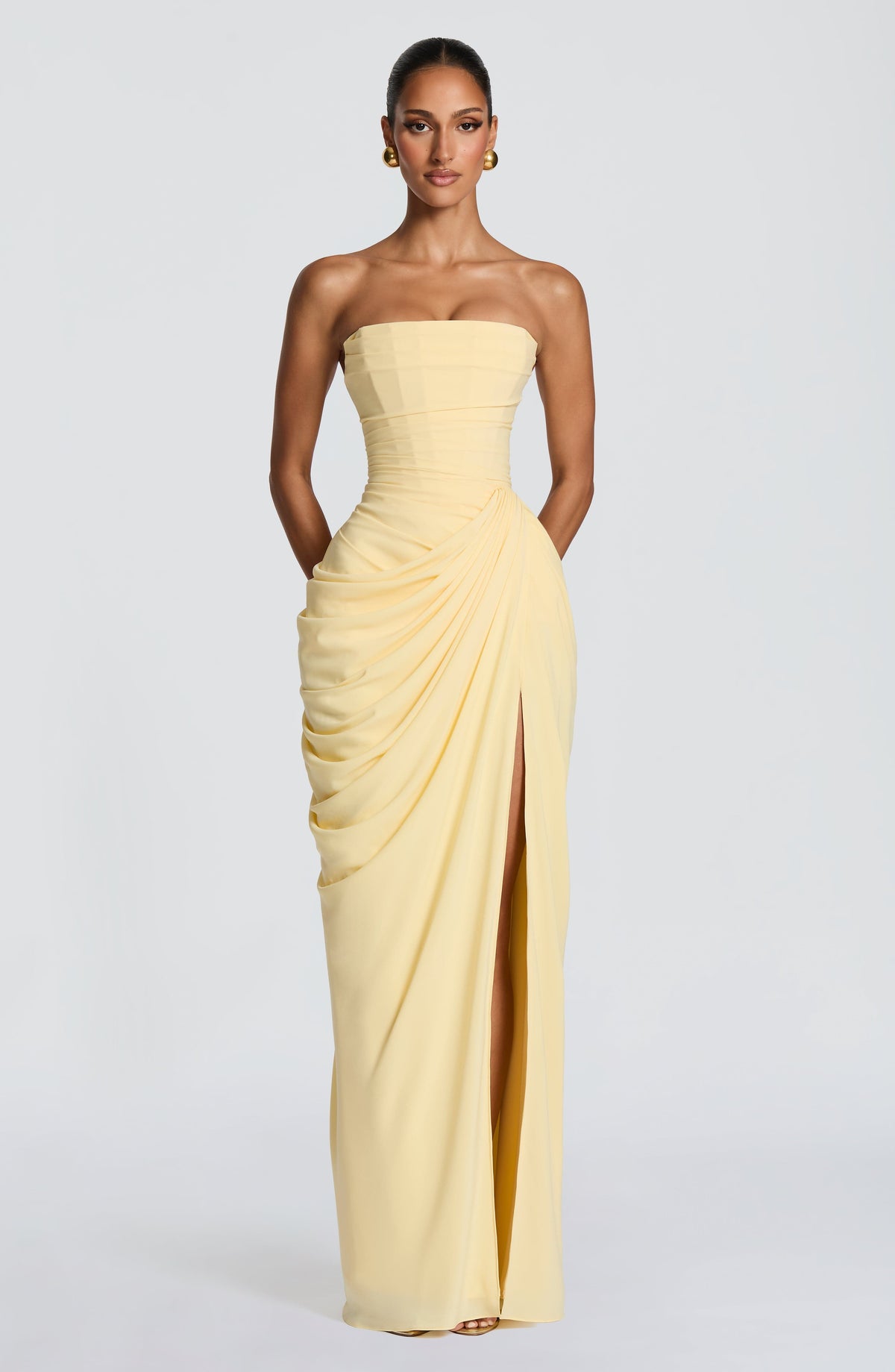 Cyrena Maxi Dress in Lemon