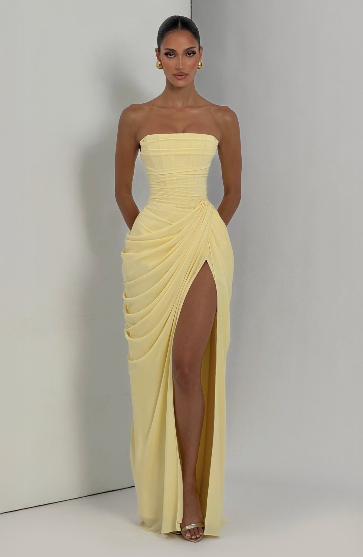 Cyrena Maxi Dress in Lemon