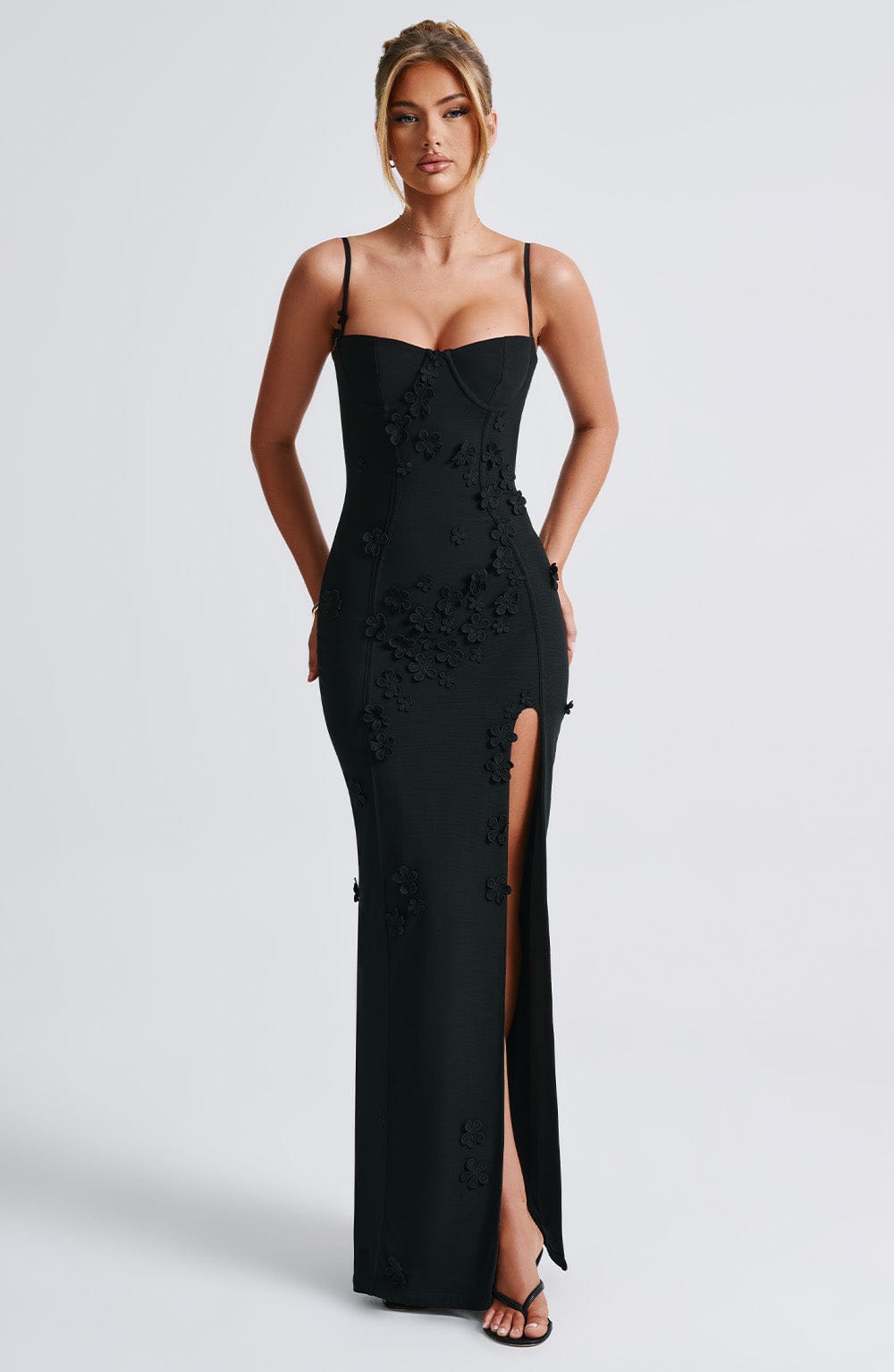 Dalyra Maxi Dress in Black Lined