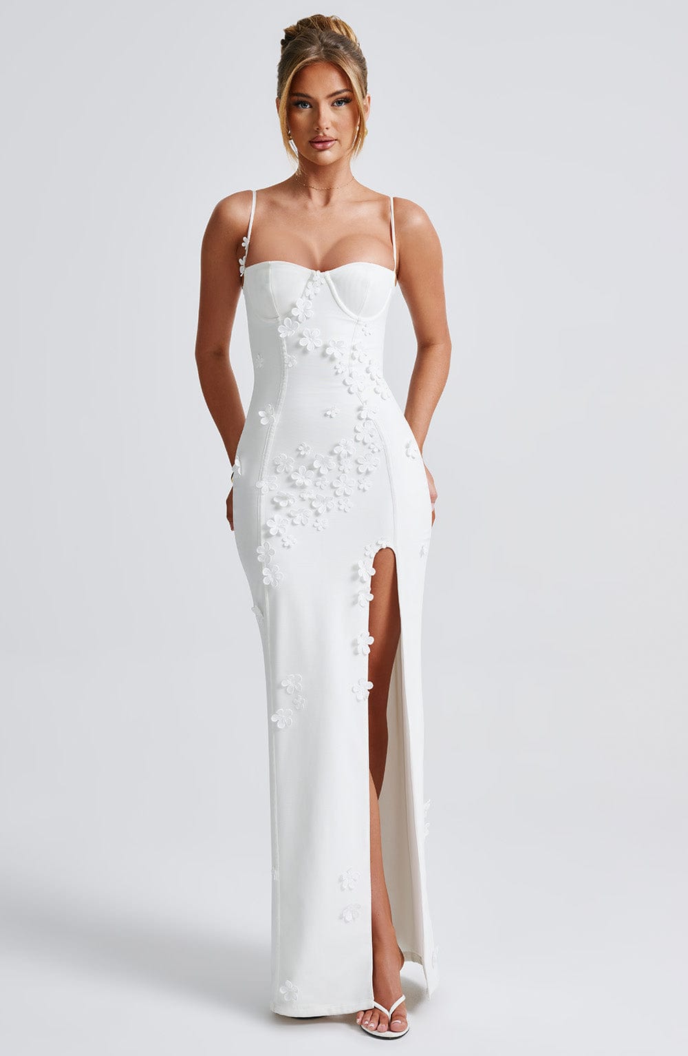 Dalyra Maxi Dress in Ivory Lined