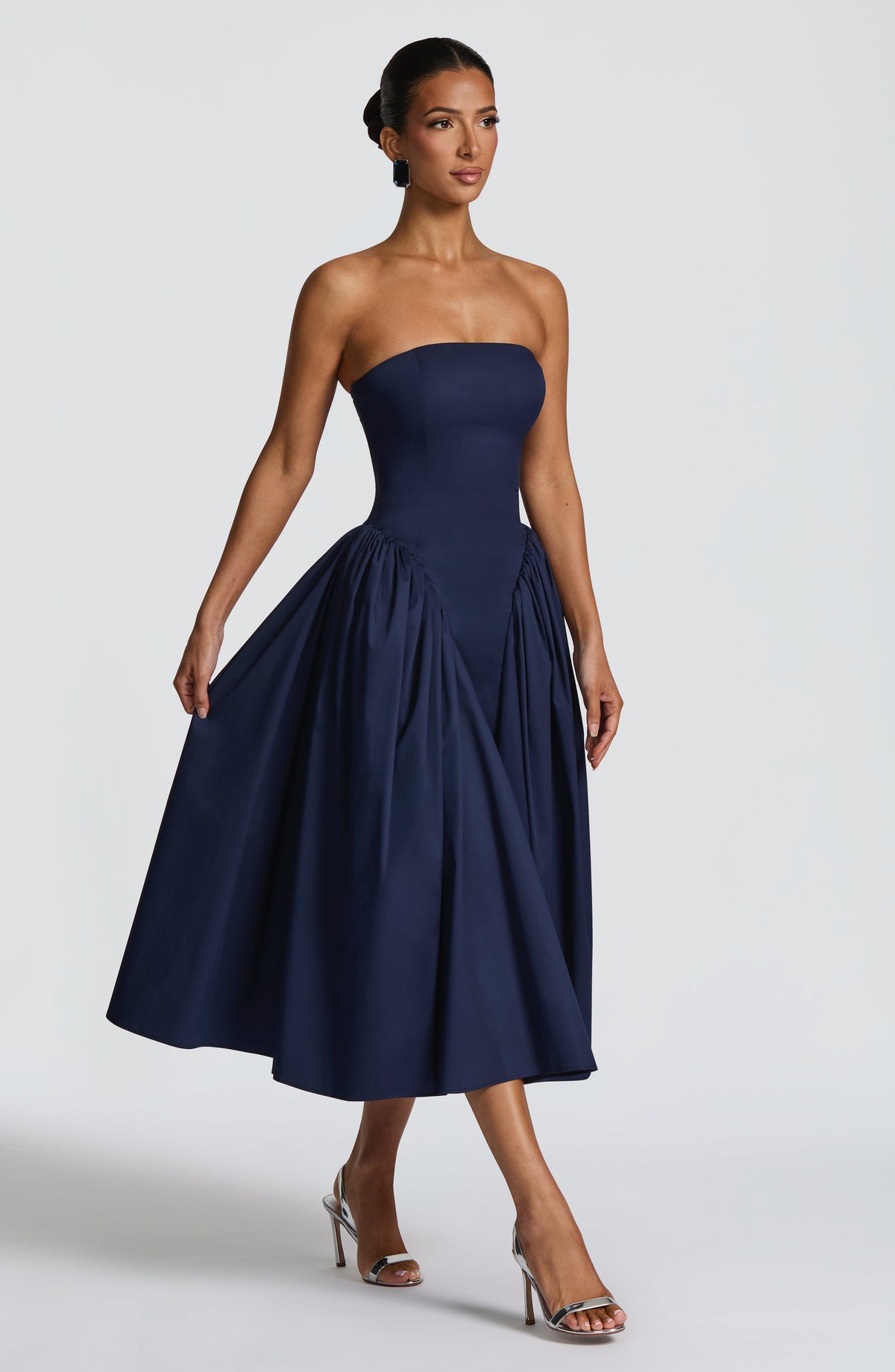 Darlena Midi Dress in Navy